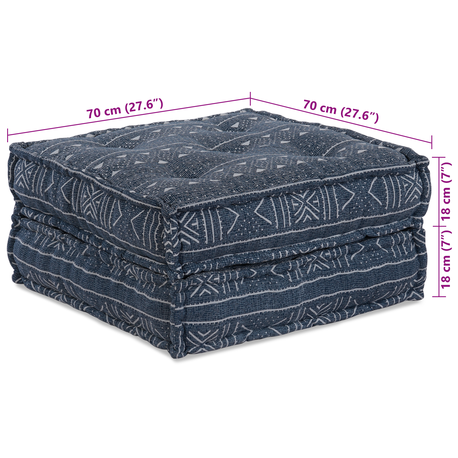Modular Pouffe Indigo 70x70x36 Fabric - Image 8
