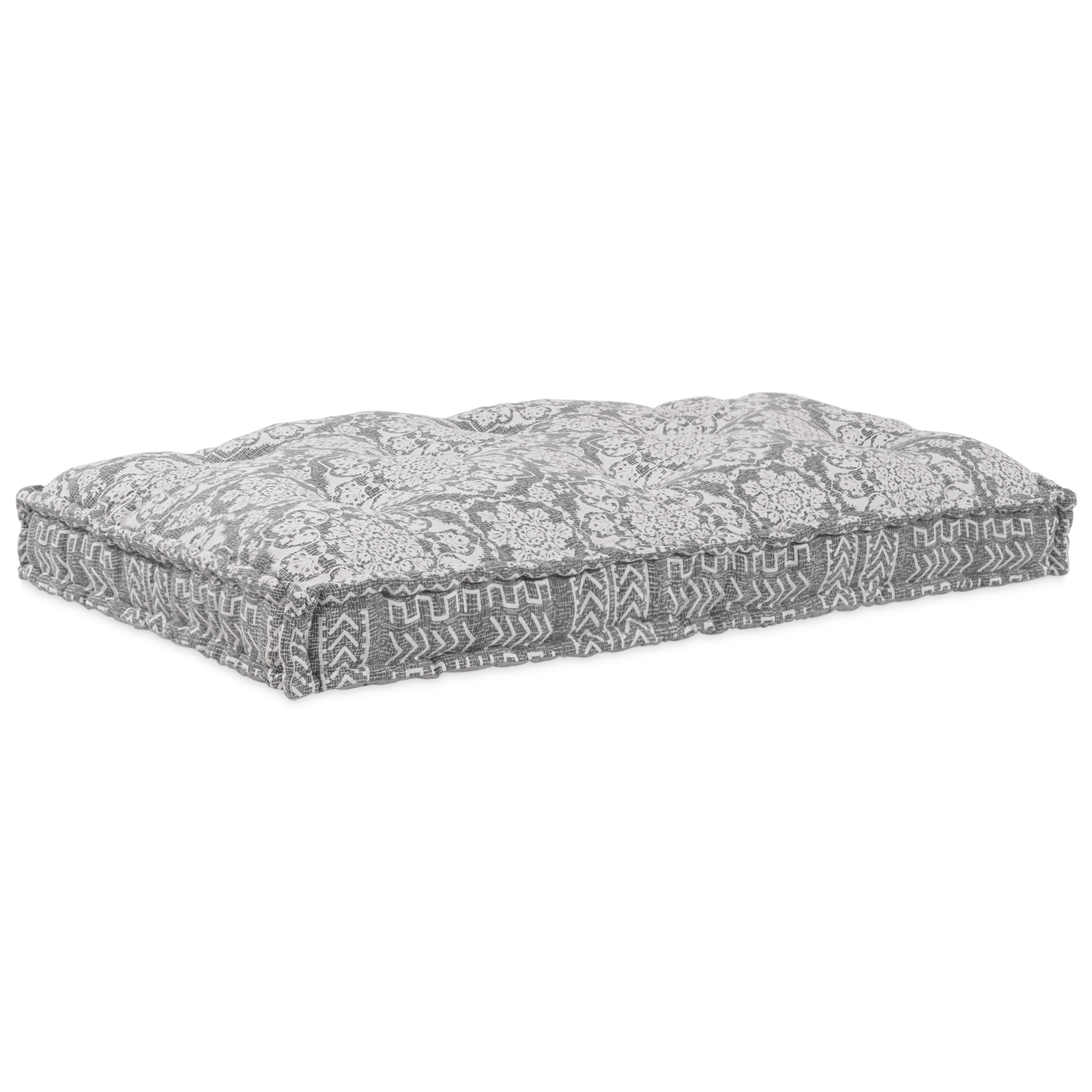 Light Grey Pallet Cushion 120x80x12 cm Fabric - Image 2