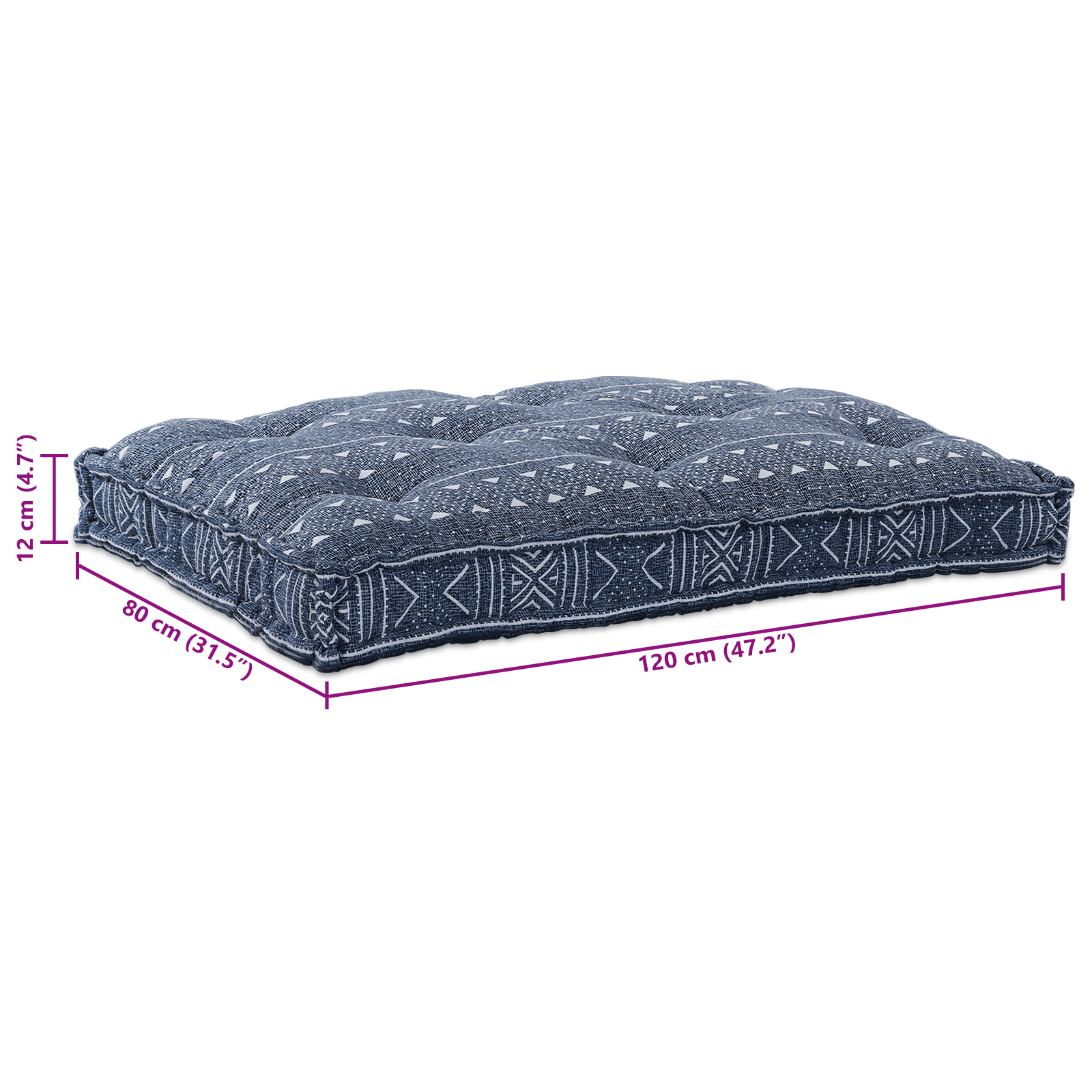 Pallet Cushion Indigo 120x80x12 cm Fabric - Image 7