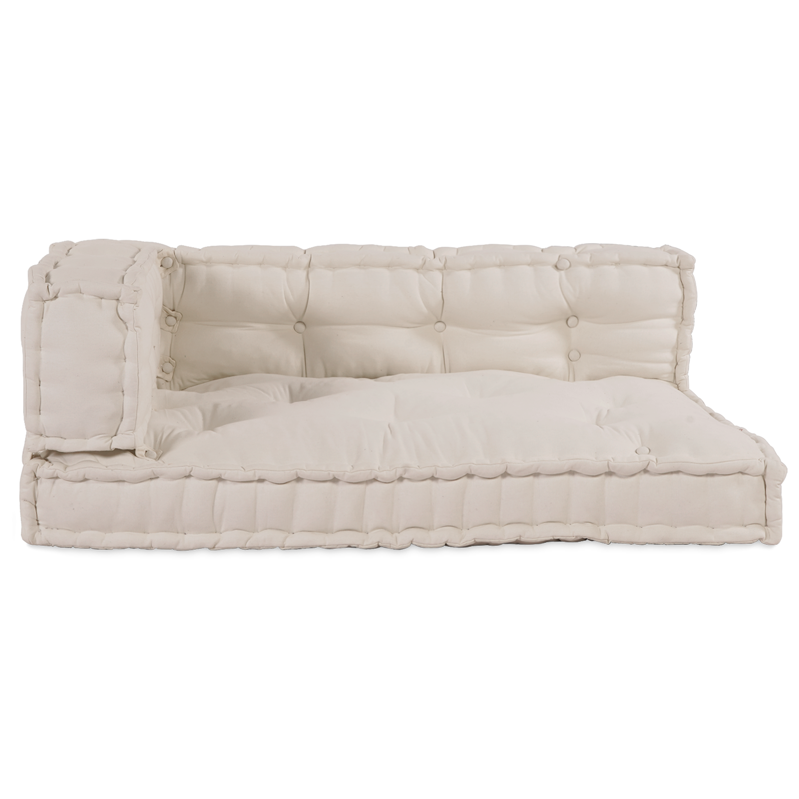 Pallet Sofa Kussen met Arm- en Rugsteun Crème Stof