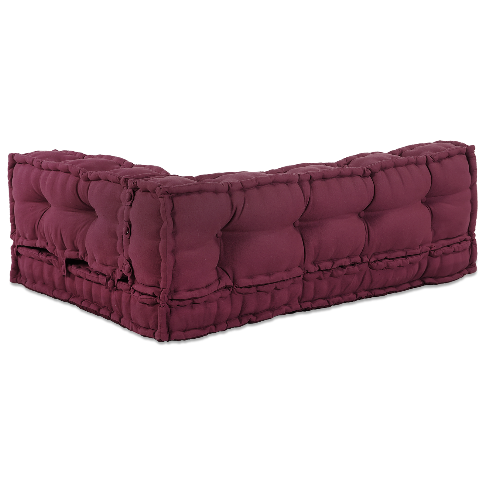 Red Fabric Pallet Sofa Cushion with Arm and Back Support - Image 3