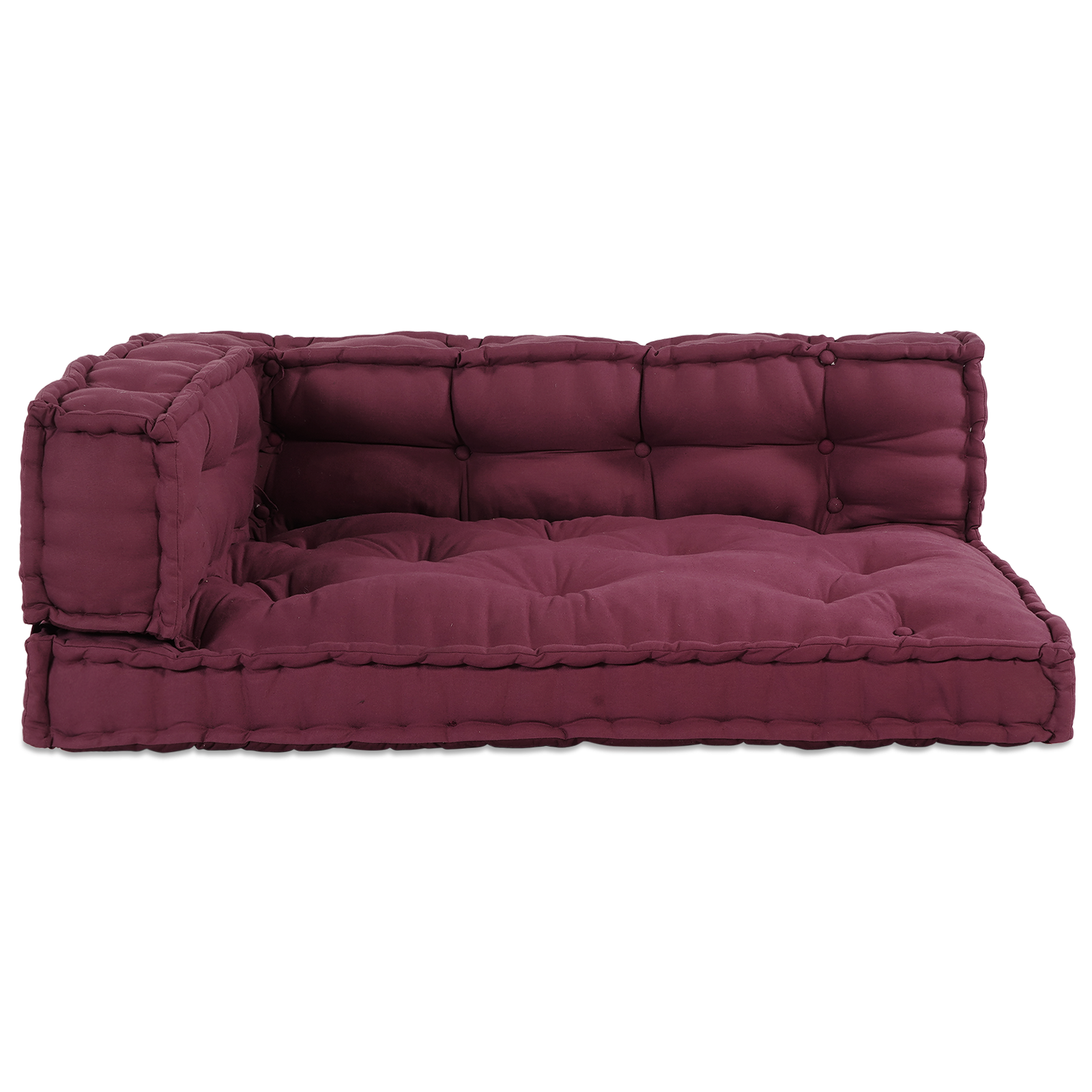 Red Fabric Pallet Sofa Cushion with Arm and Back Support - Image 2