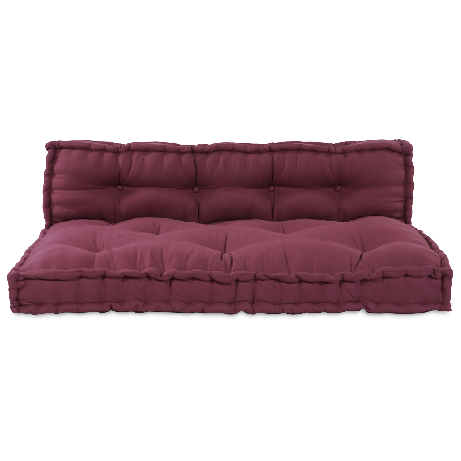 Pallet Sofa Cushion with Back Support - Red Fabric - Image 2