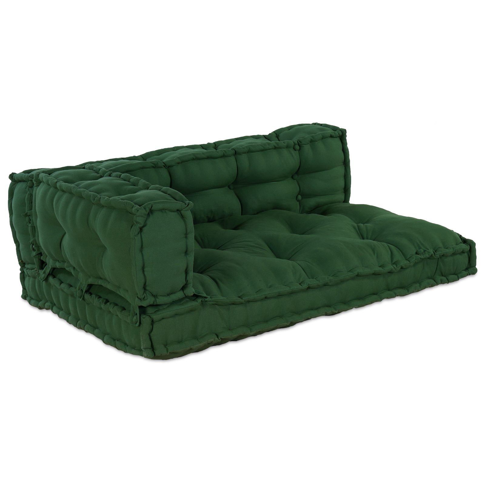 Pallet Sofa Cushion with Arm and Back Support - Green Fabric