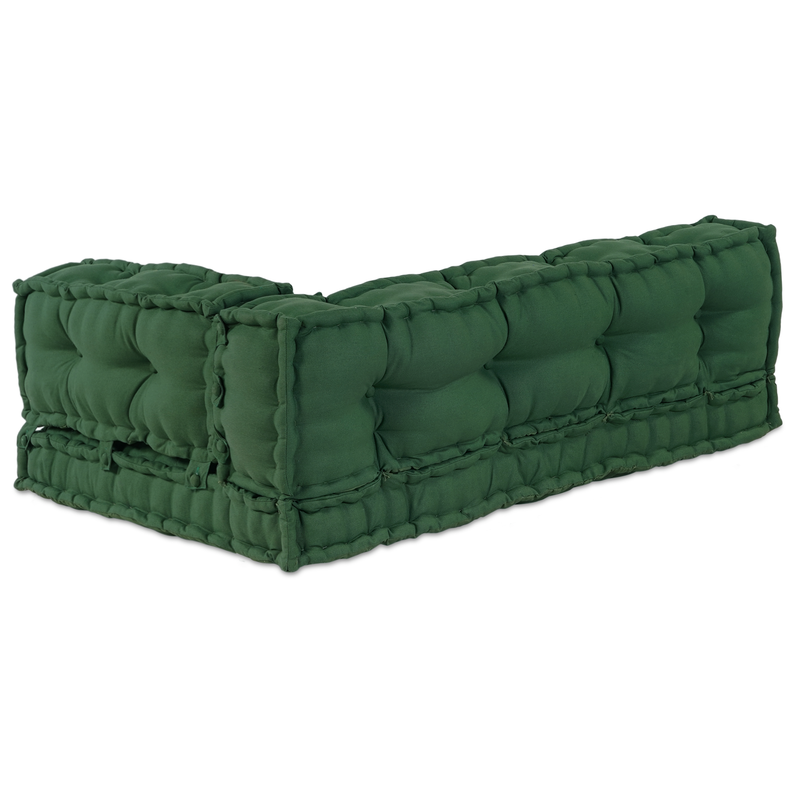 Pallet Sofa Cushion with Arm and Back Support - Green Fabric - Image 3