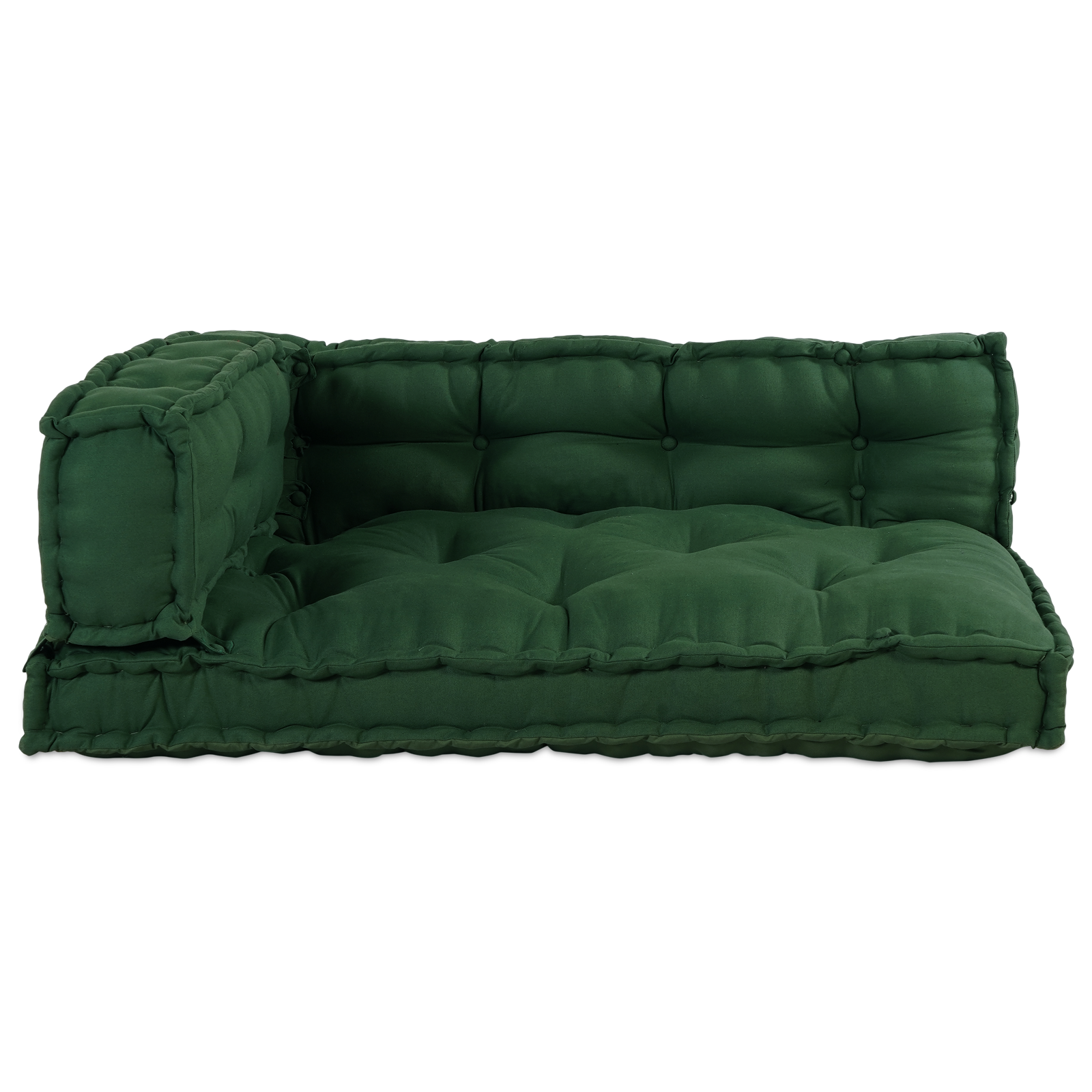 Pallet Sofa Cushion with Arm and Back Support - Green Fabric - Image 2
