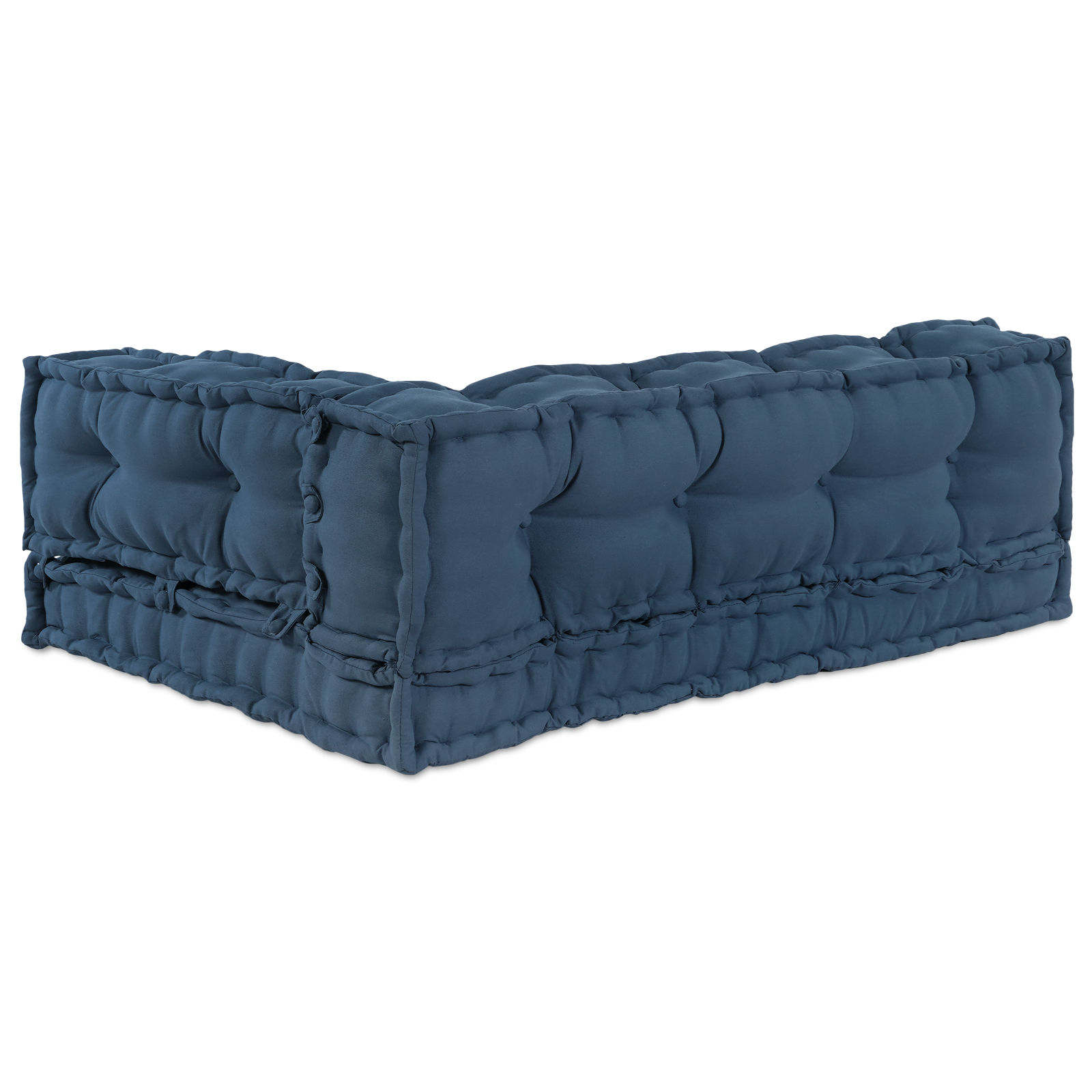 Pallet Sofa Cushion with Arm and Back Support - Blue Fabric - Image 3
