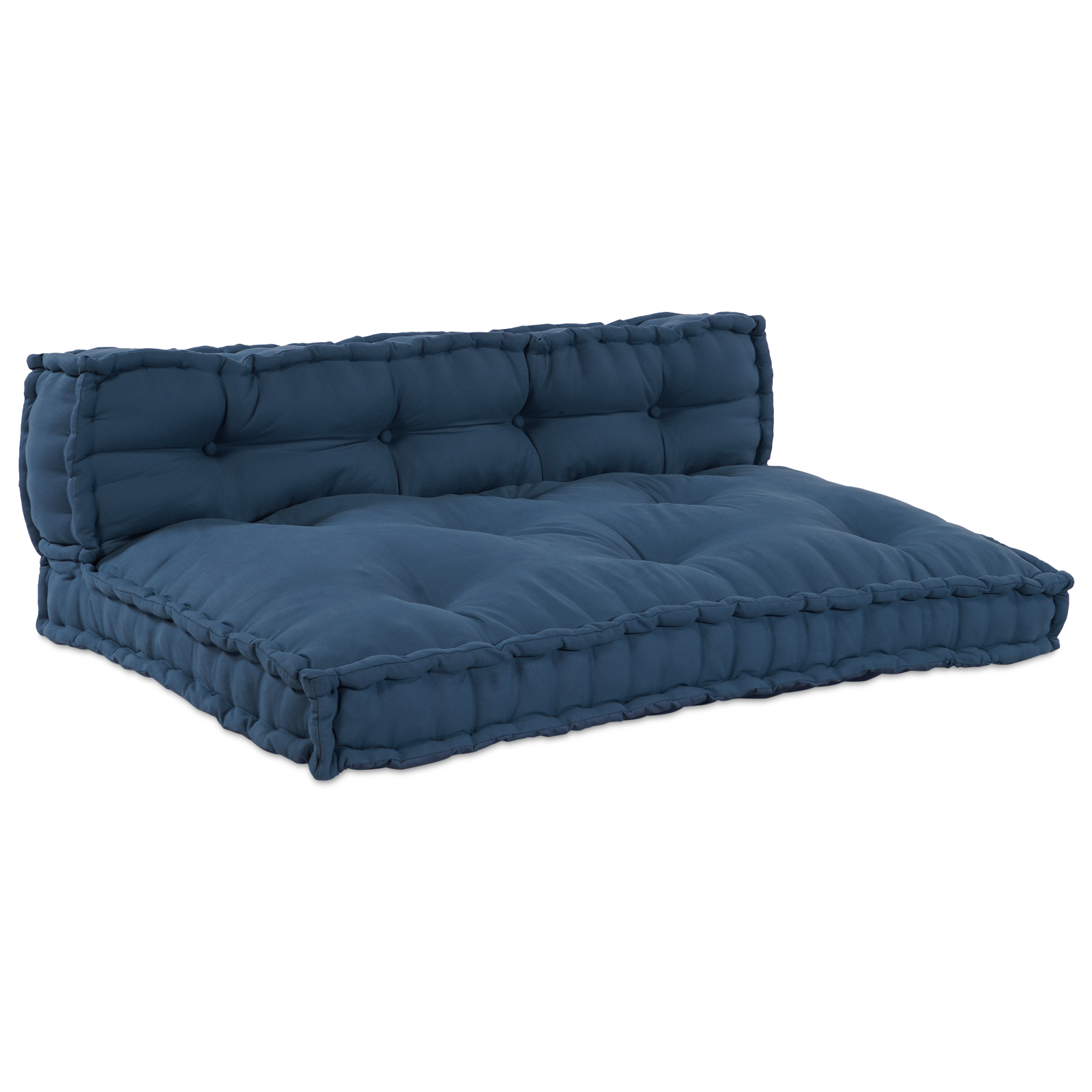 Pallet Sofa Kussen met Rugsteun – Blauw Stof