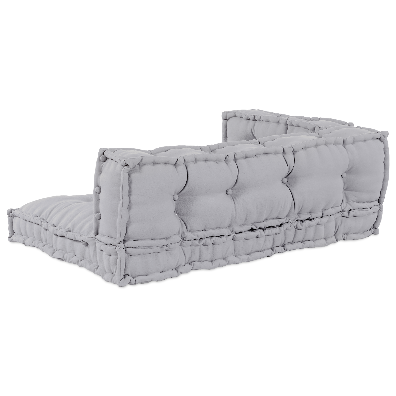 Pallet Sofa Cushion with Arm and Back Support, Grey Fabric - Image 3