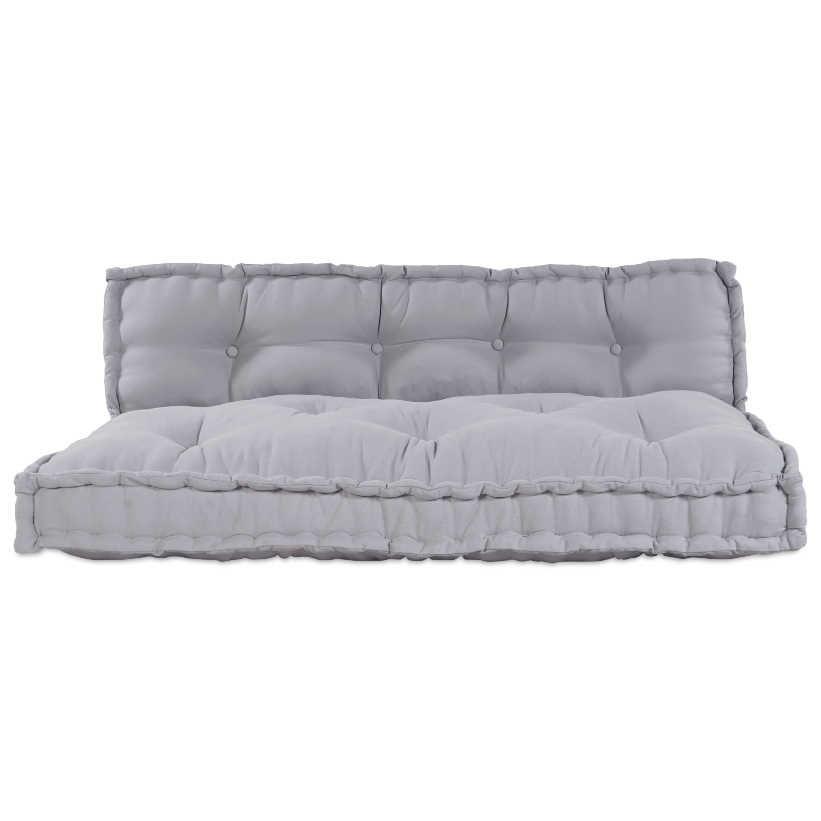Pallet Sofa Cushion with Back Support in Grey Fabric - Image 2