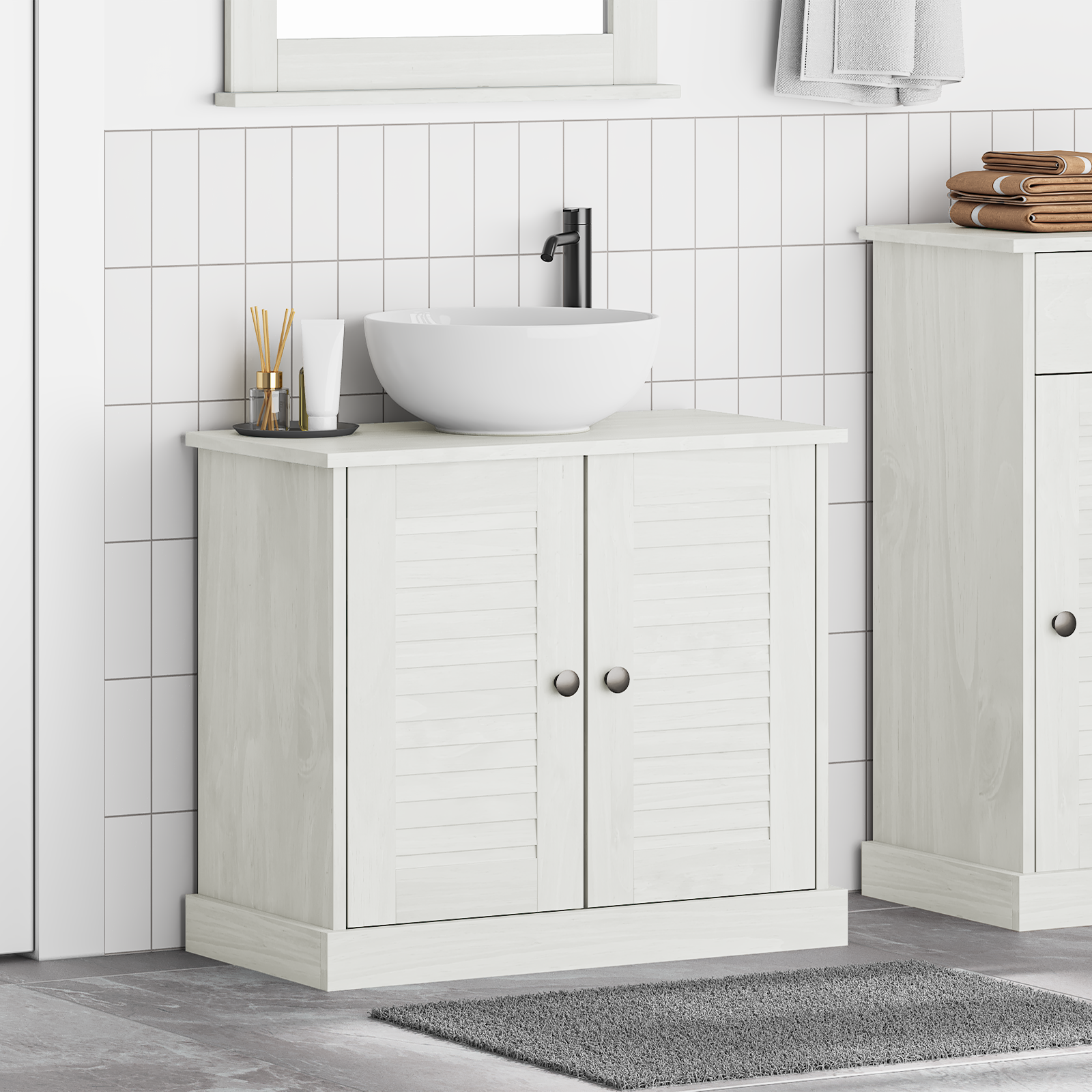 Waskast “VIGO” met Deuren 67,5x34x59 cm van Massief Grenenhout