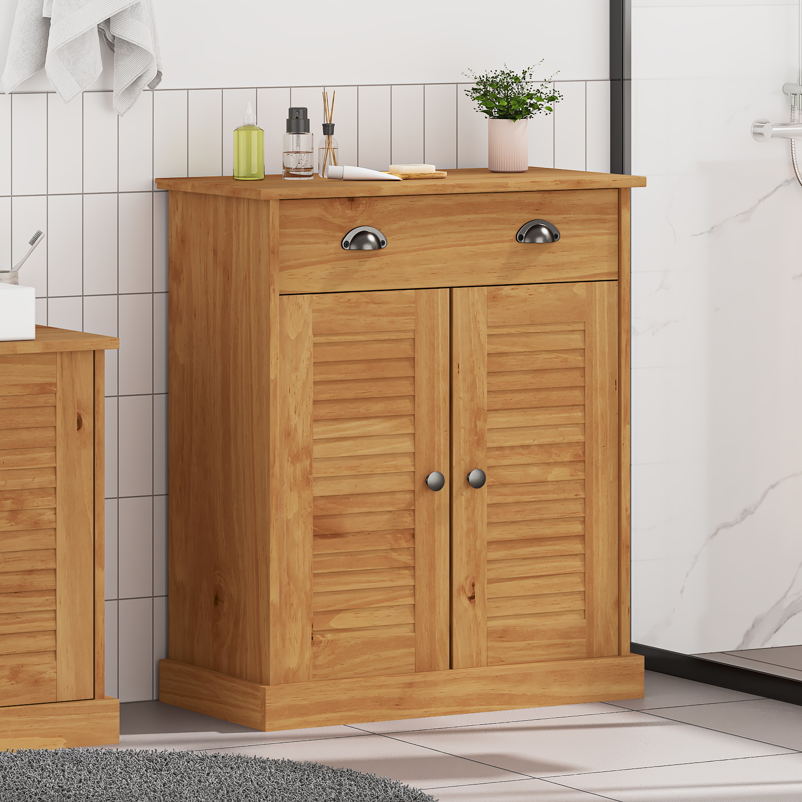 Badkamer Kast Honingbruin 68 x 34 x 80 cm Massief grenenhout
