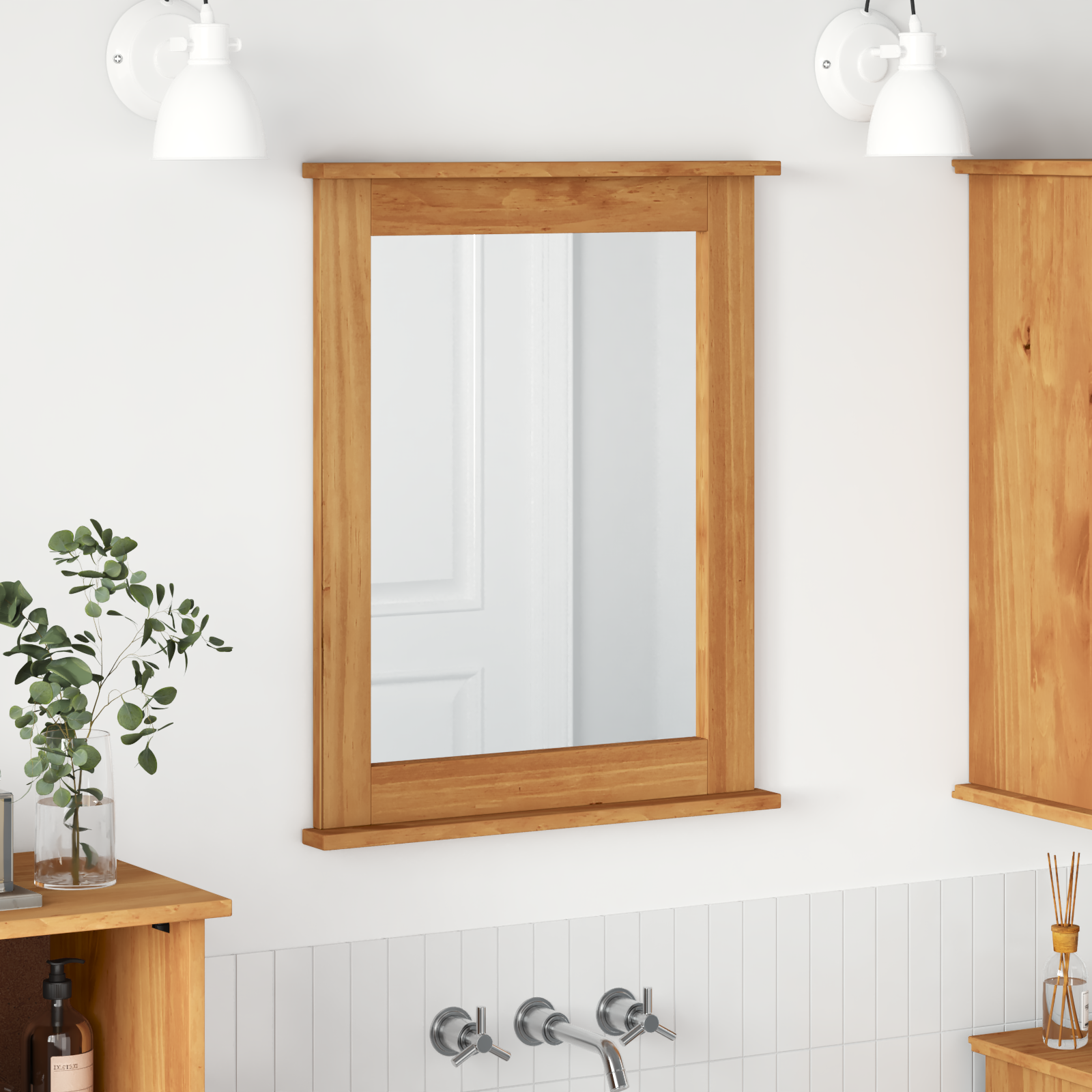 Spiegel Honingbruin 55.5 x 5 x 70 cm Massief grenenhout