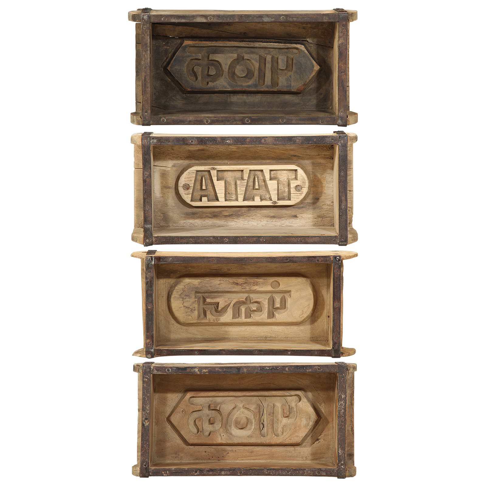 Trays 4 pcs 30x15x9 cm Solid Wood Reclaimed - Image 8