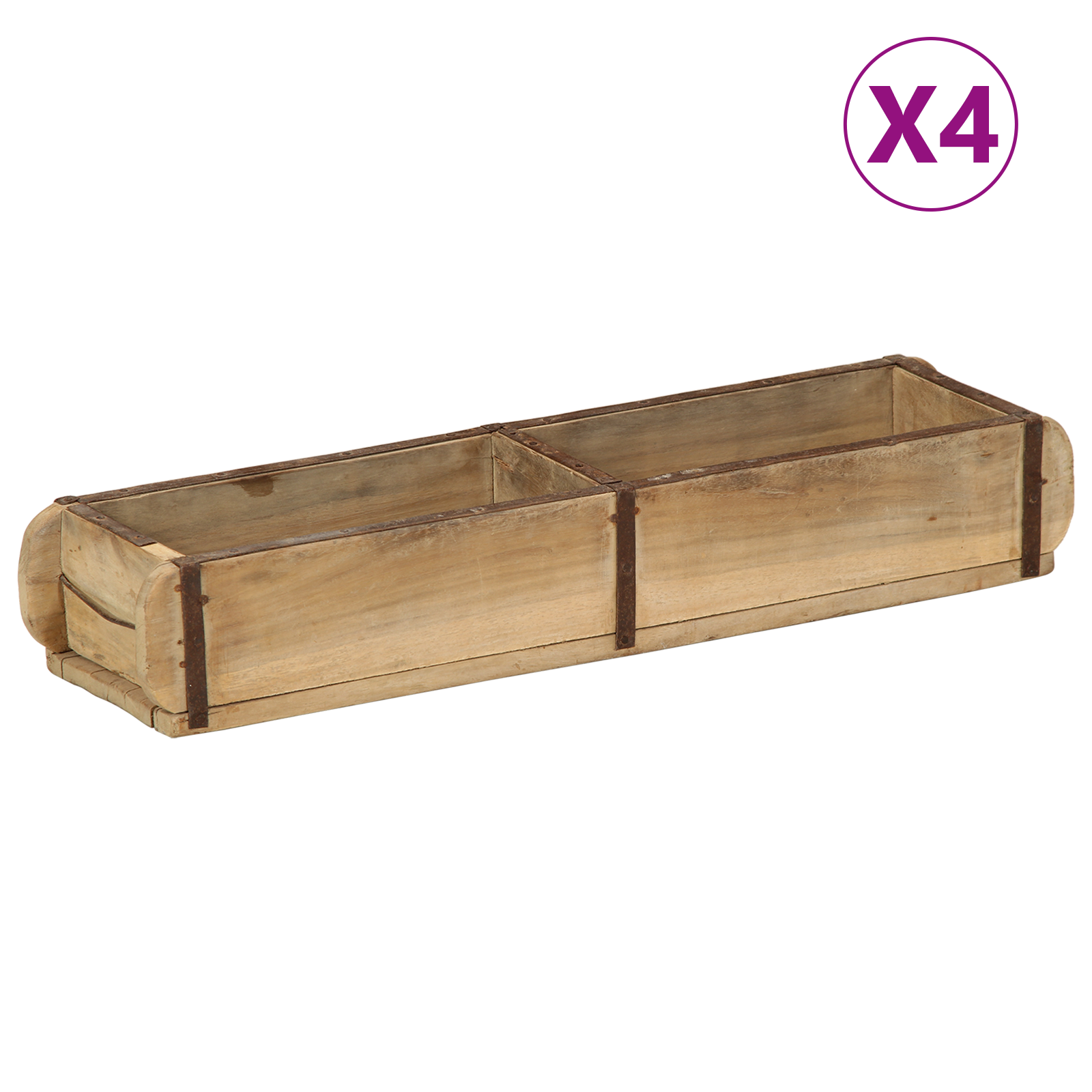 Dienen 4 stuks 60,5x15x9 cm Massief Hout Gerecycled