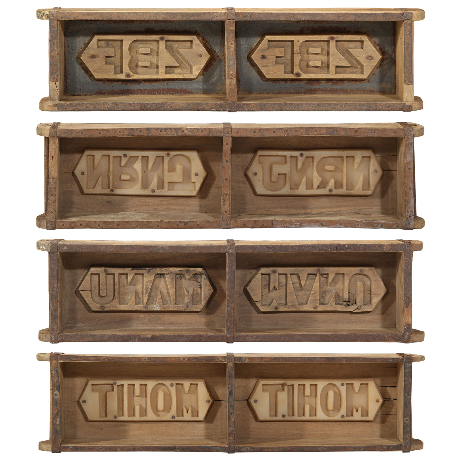 Trays 4 pcs 60,5x15x9 cm Solid Wood Reclaimed - Image 8