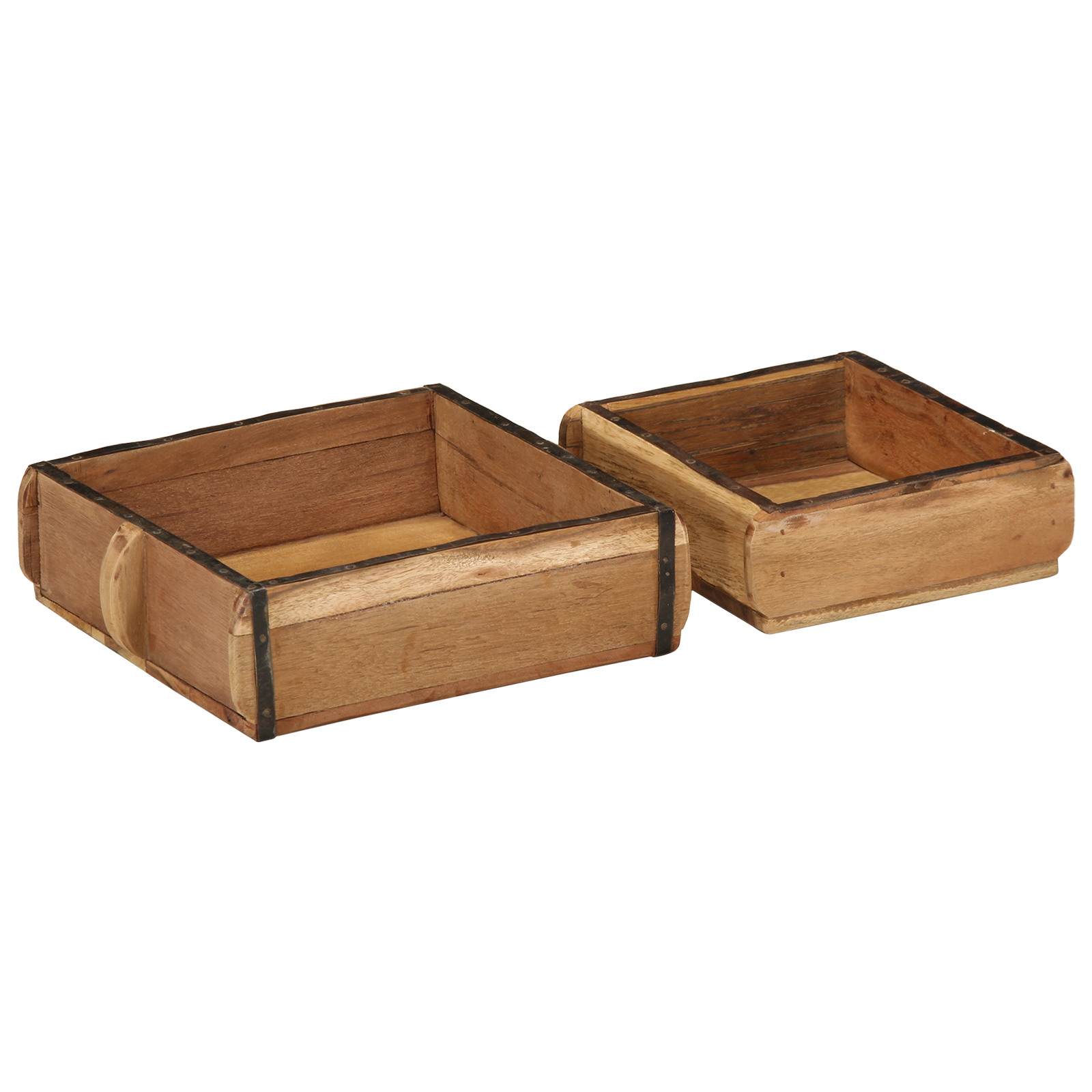 2 Piece Tray Set Solid Wood Reclaimed - Image 3