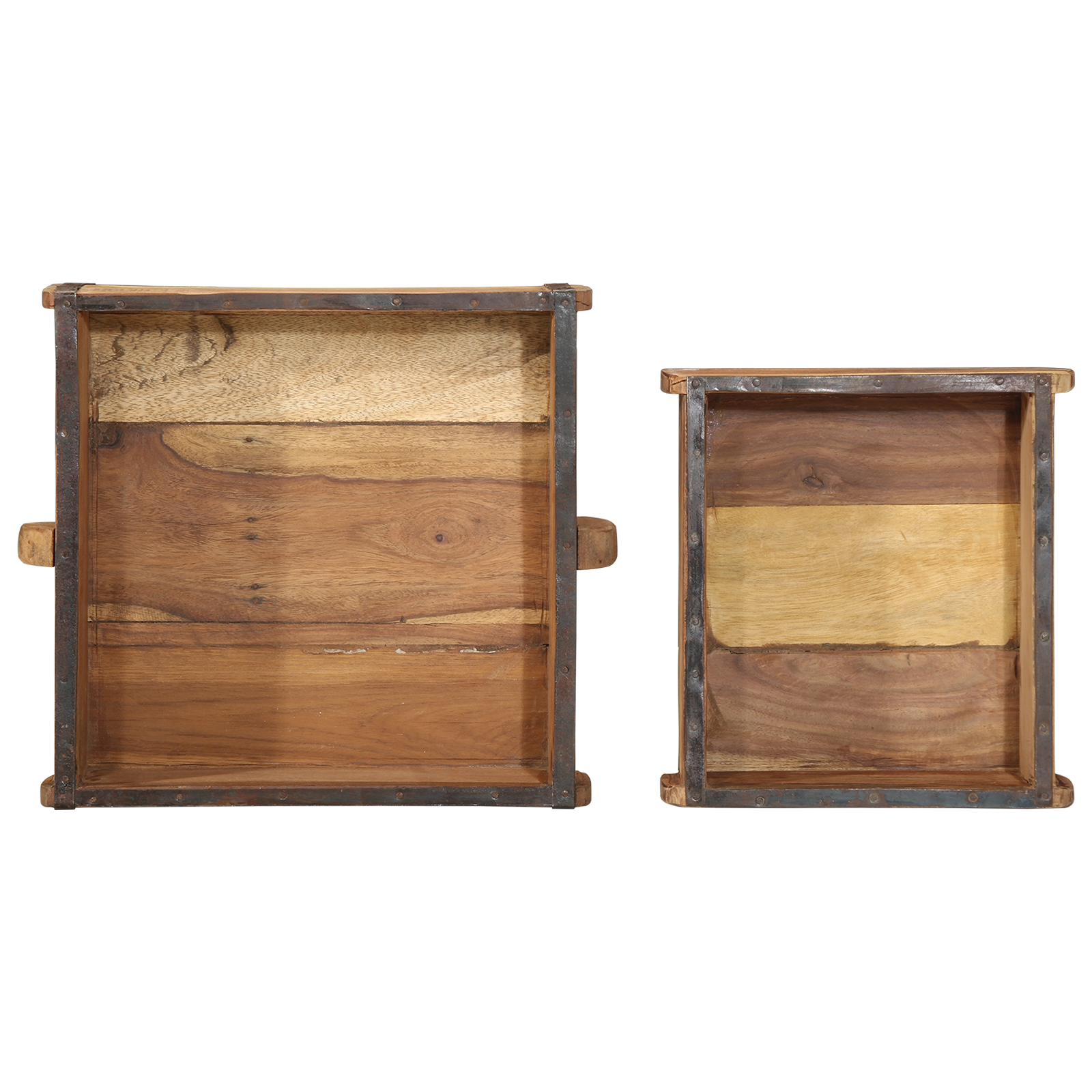 2 Piece Tray Set Solid Wood Reclaimed - Image 10