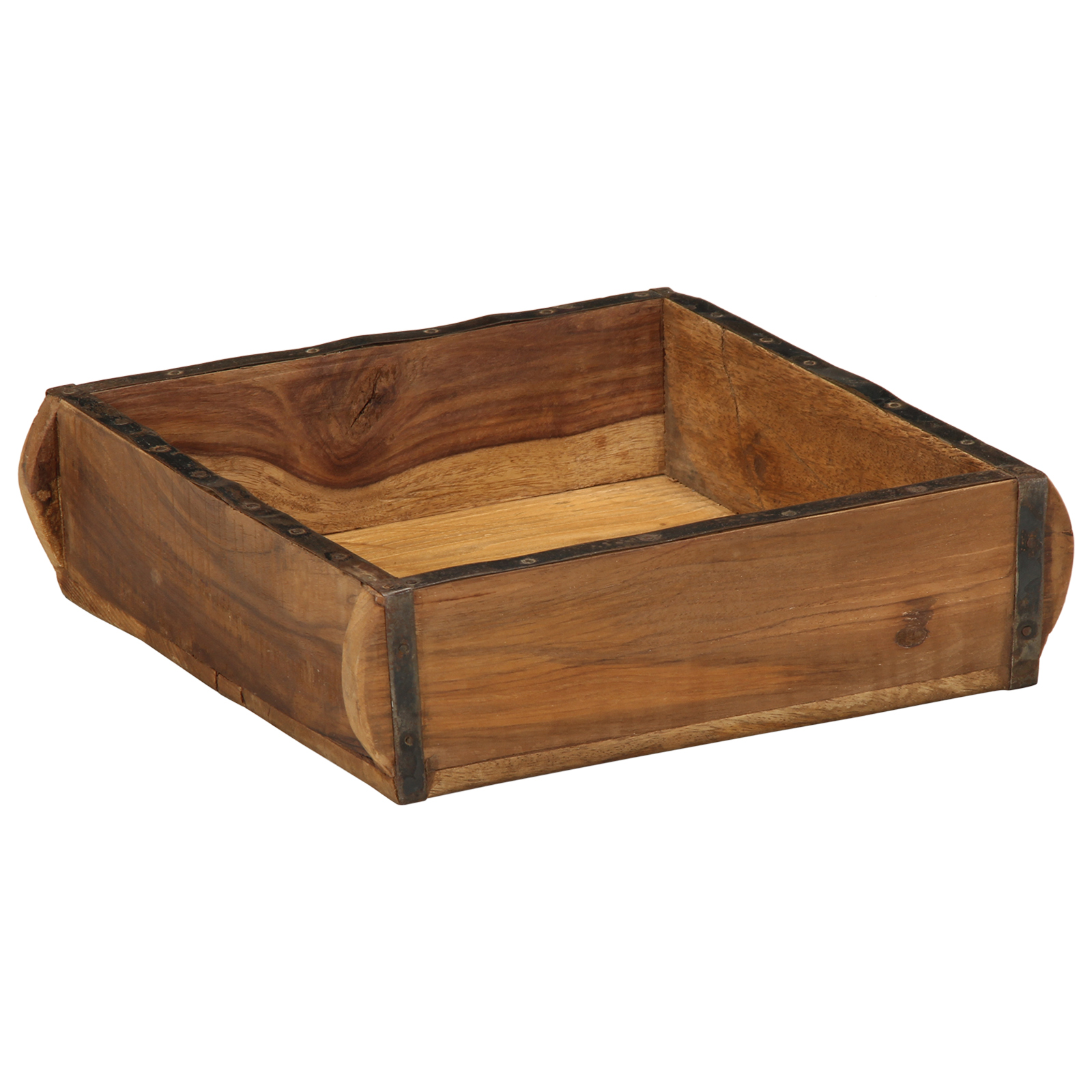 plateau 31x29x10 cm massief hout gerecycled