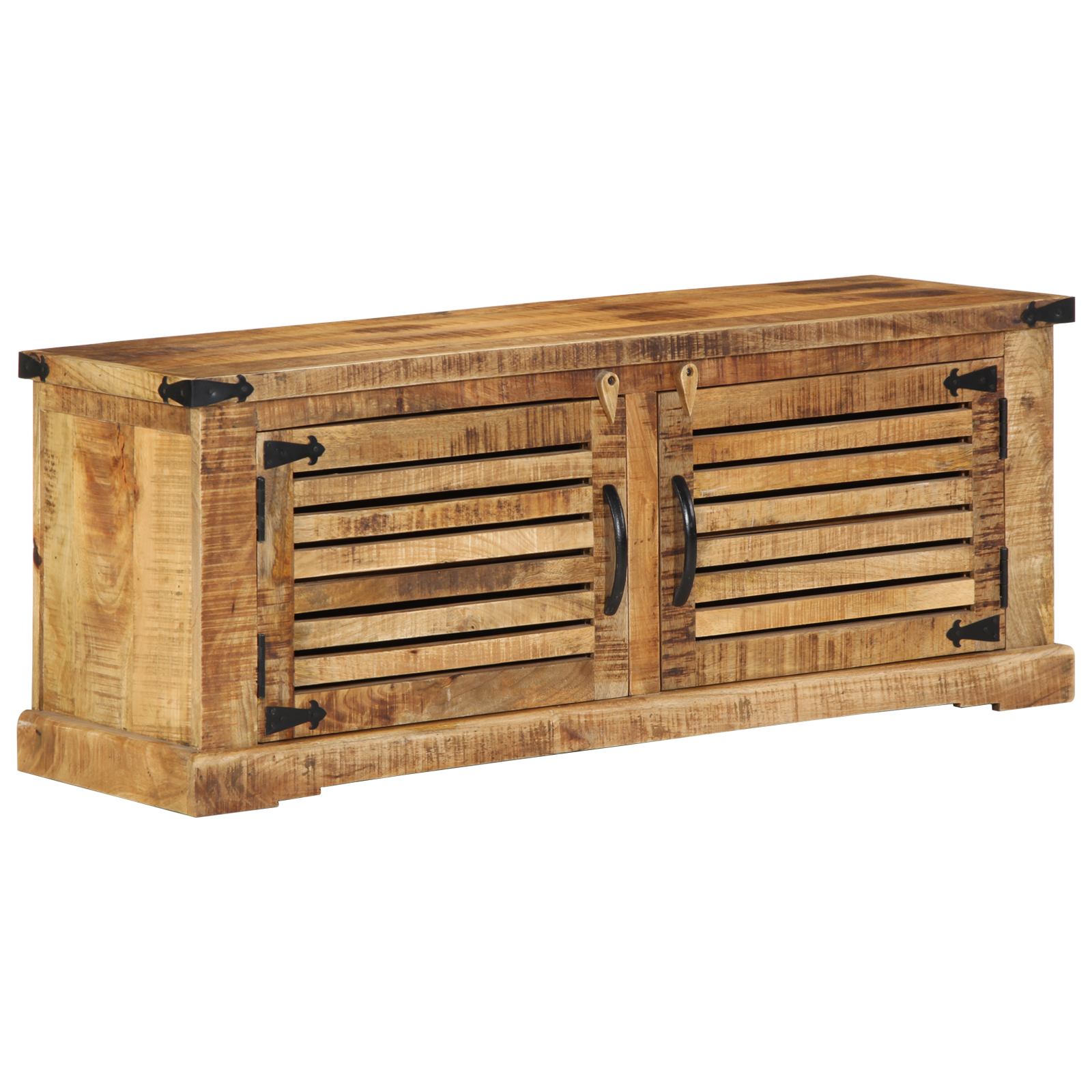 Thumbnail - vidaXL Schuhbank 110x38x45 cm Raues Mangoholz