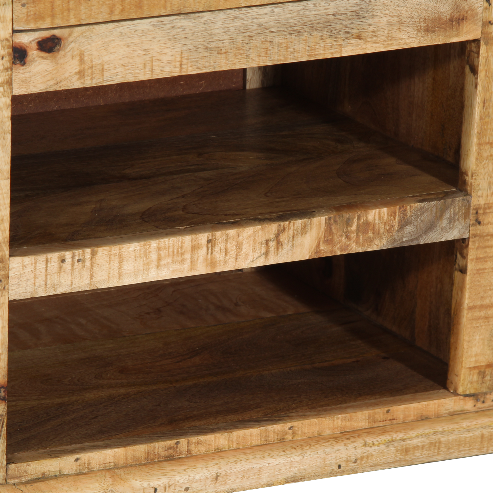 Shoe Bench 110x35x50 cm Solid Rough Wood Mango - Image 11