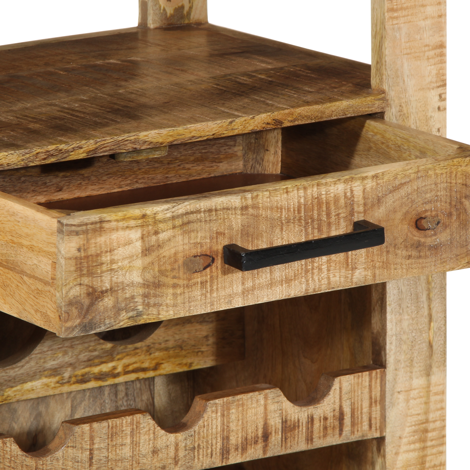 Kitchen Trolley 55x40x80 cm Solid Rough Wood Mango - Image 9