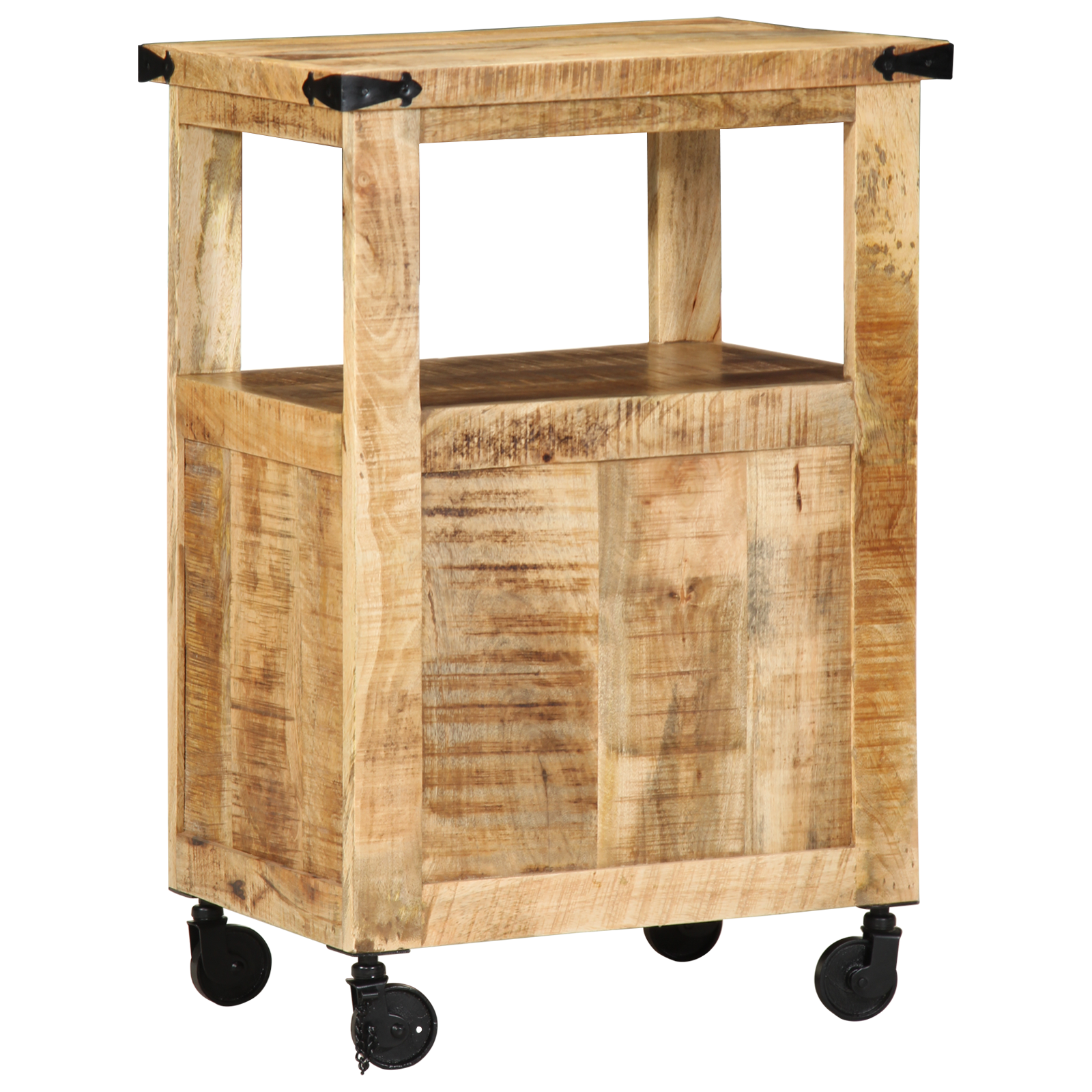 Kitchen Trolley 55x40x80 cm Solid Rough Wood Mango - Image 6