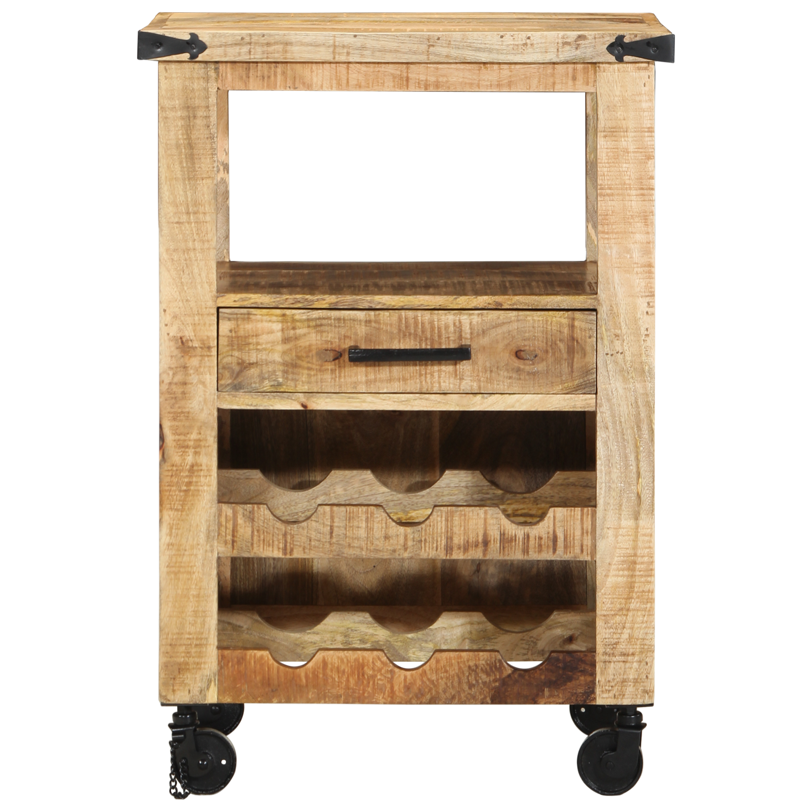 Kitchen Trolley 55x40x80 cm Solid Rough Wood Mango - Image 4