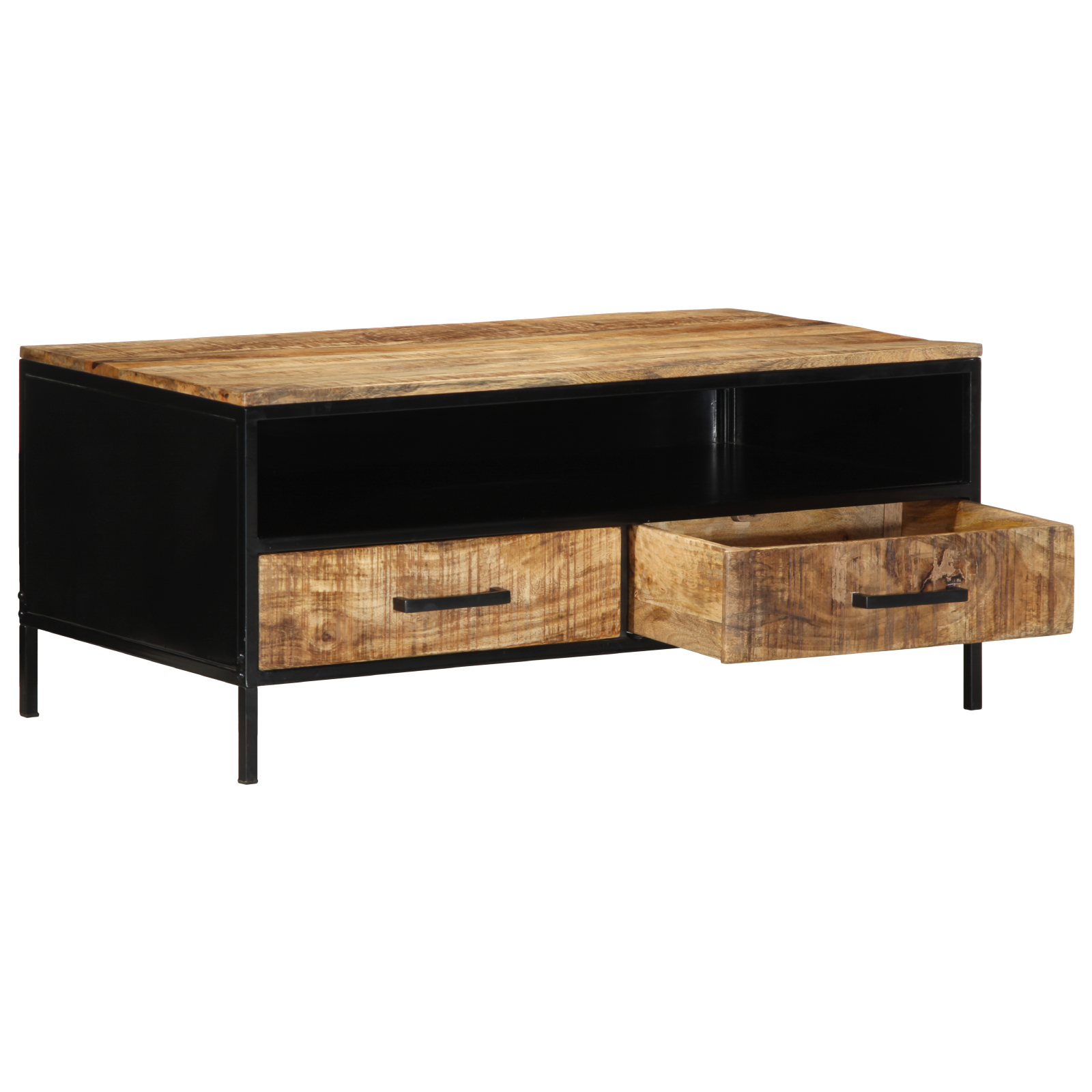 Coffee Table 90x50x40 cm Solid Wood Rough Mango - Image 2