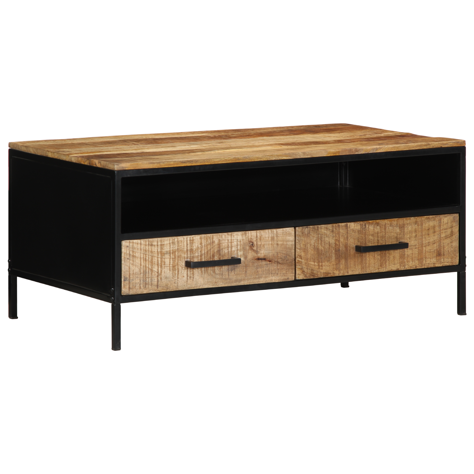 Coffee Table 90x50x40 cm Solid Wood Rough Mango - Image 4