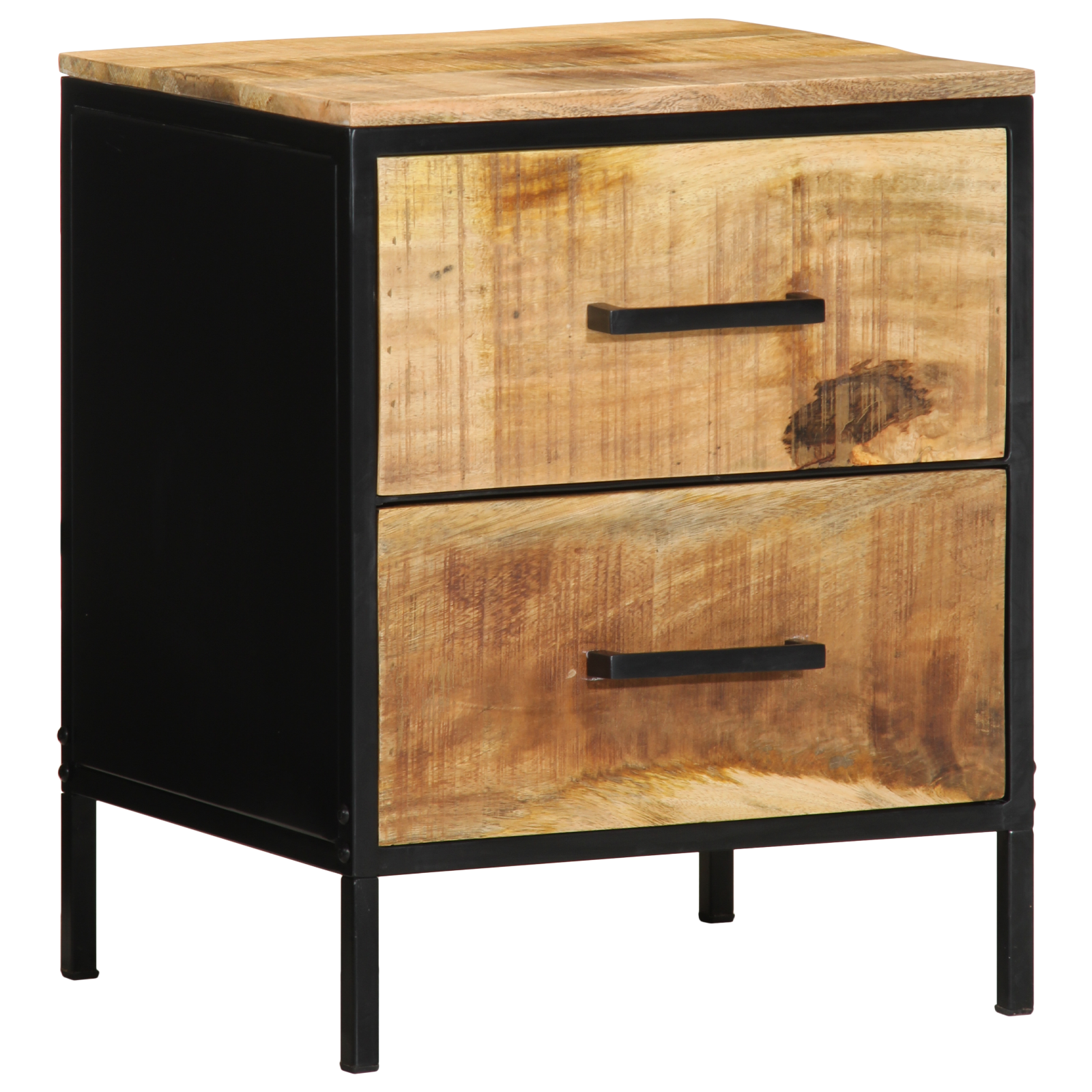 Bedside Cabinet 40x35x50 cm Solid Wood Rough Mango - Image 3