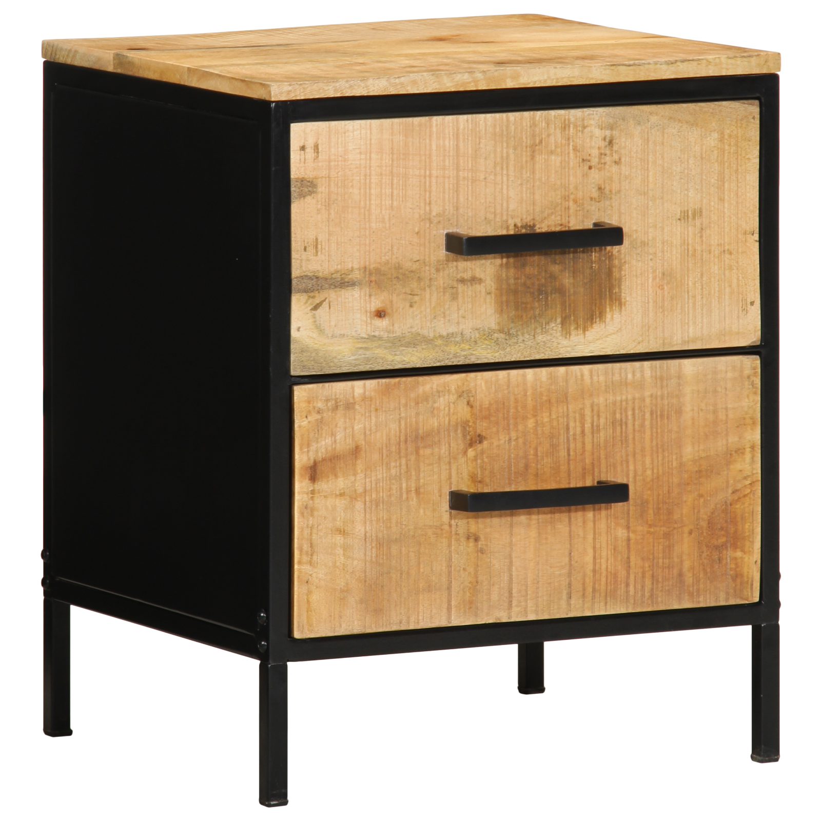 Bedside Cabinets 2 pcs 40x35x50 cm Solid Wood Rough Mango - Image 2