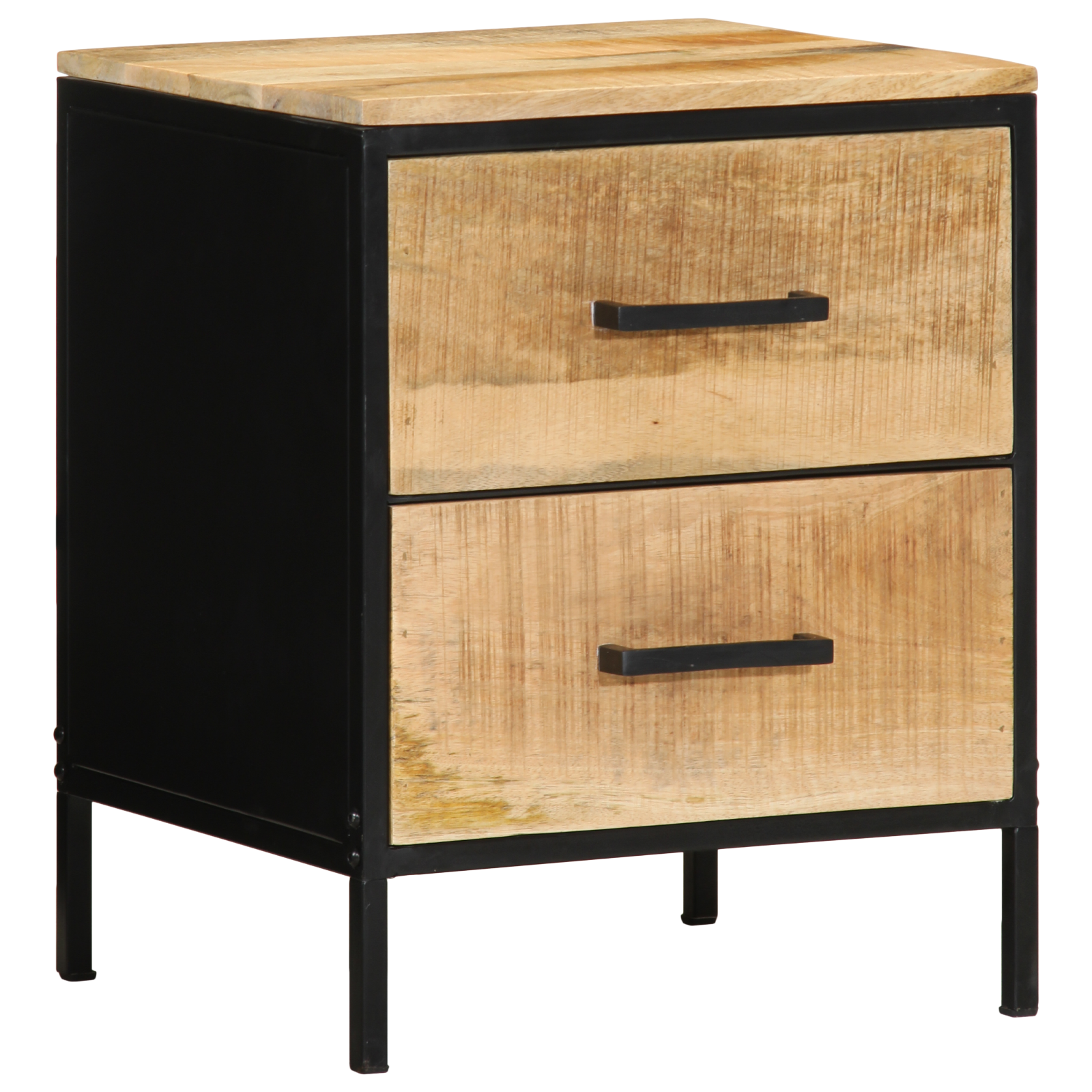 Bedside Cabinets 2 pcs 40x35x50 cm Solid Wood Rough Mango - Image 3