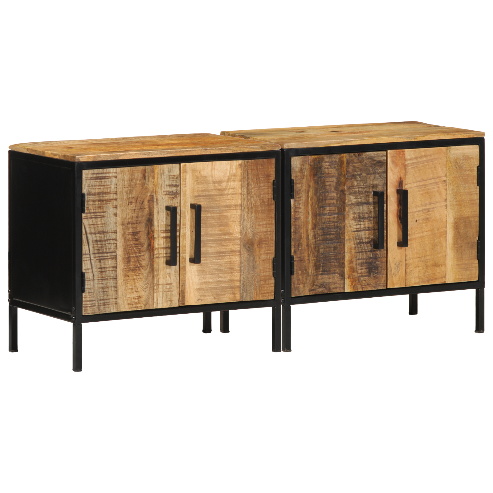 Nachtkastjes 2 stuks 50x30x45 cm Massief Hout Mango