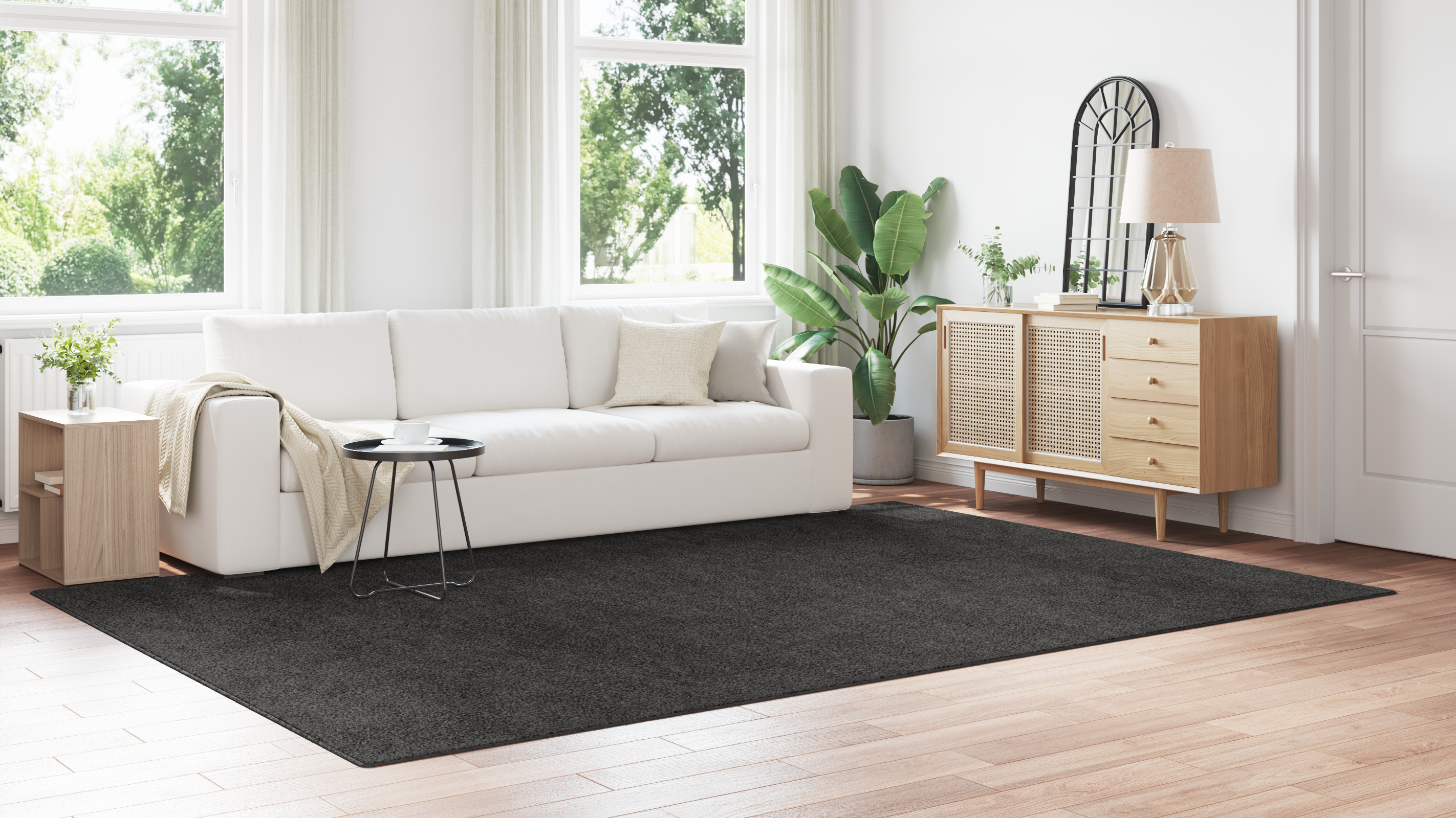 Shaggy Rug with Latex Backing Dark Grey 240x340 cm - Image 4