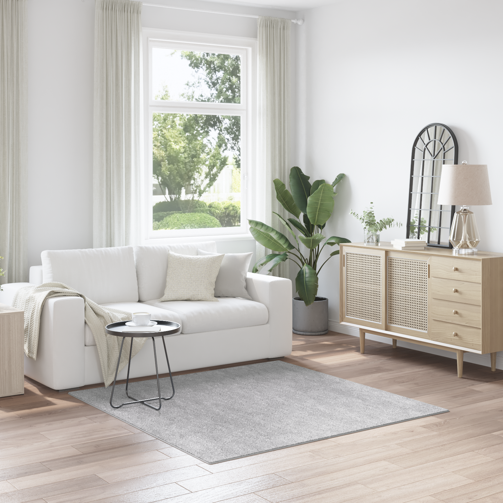 Shaggy Vloerkleed met Latex Achterkant Grijs 160×160 cm