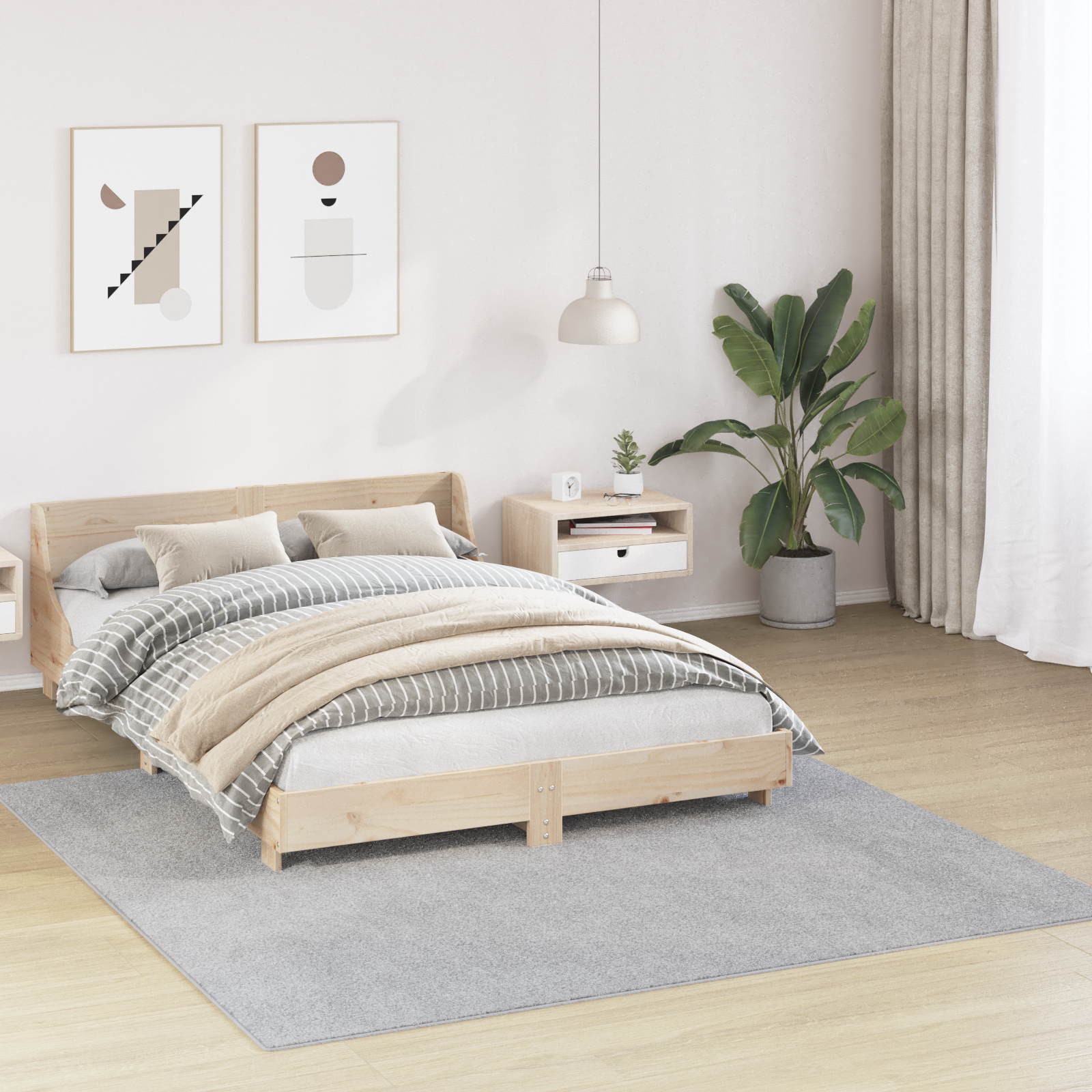 Shaggy Rug High Pile Grey 200x200 cm PP - Image 3