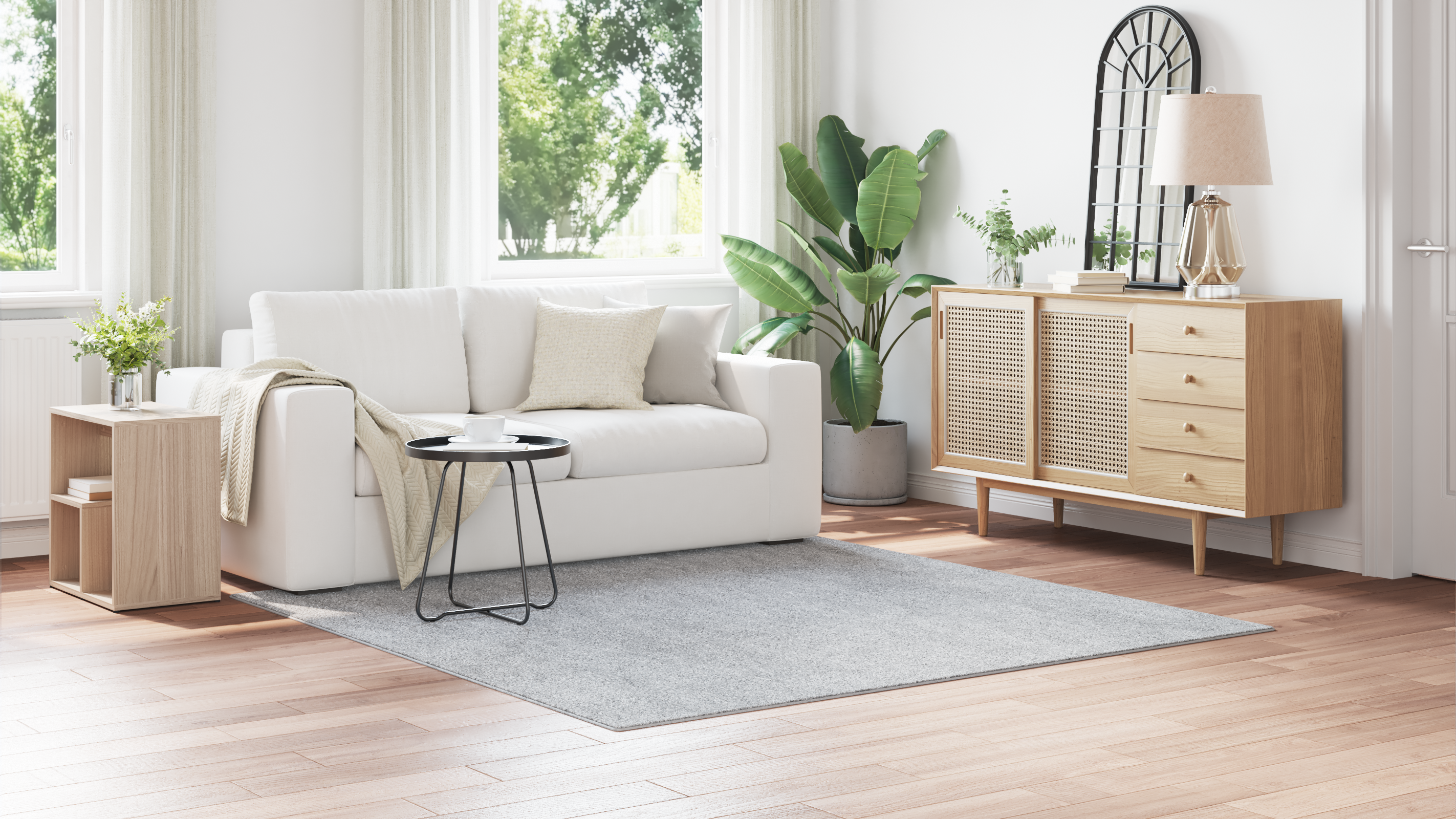 Shaggy Rug High Pile Grey 200x200 cm PP - Image 4