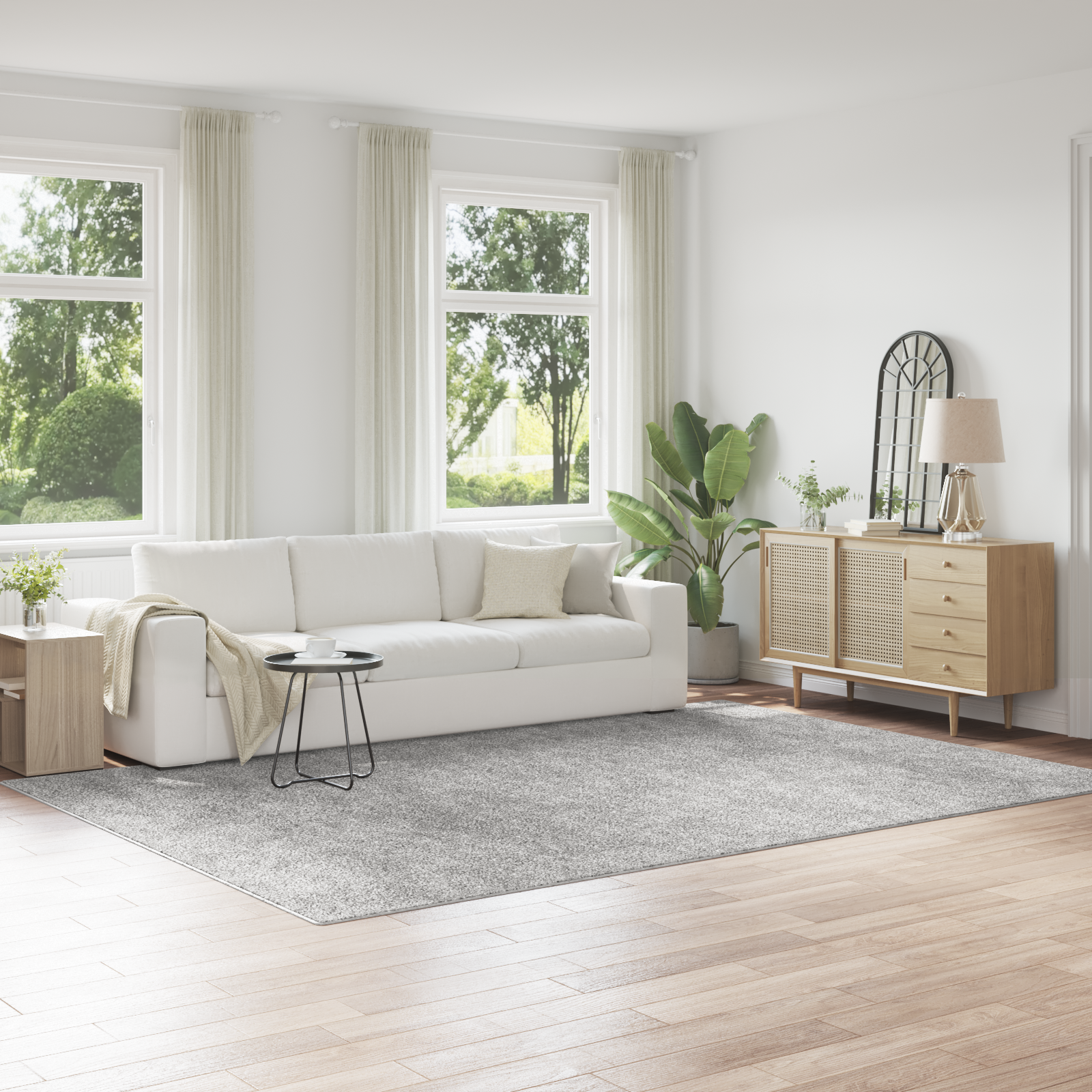 Shaggy Rug with Latex Backing Grey 240x340 cm