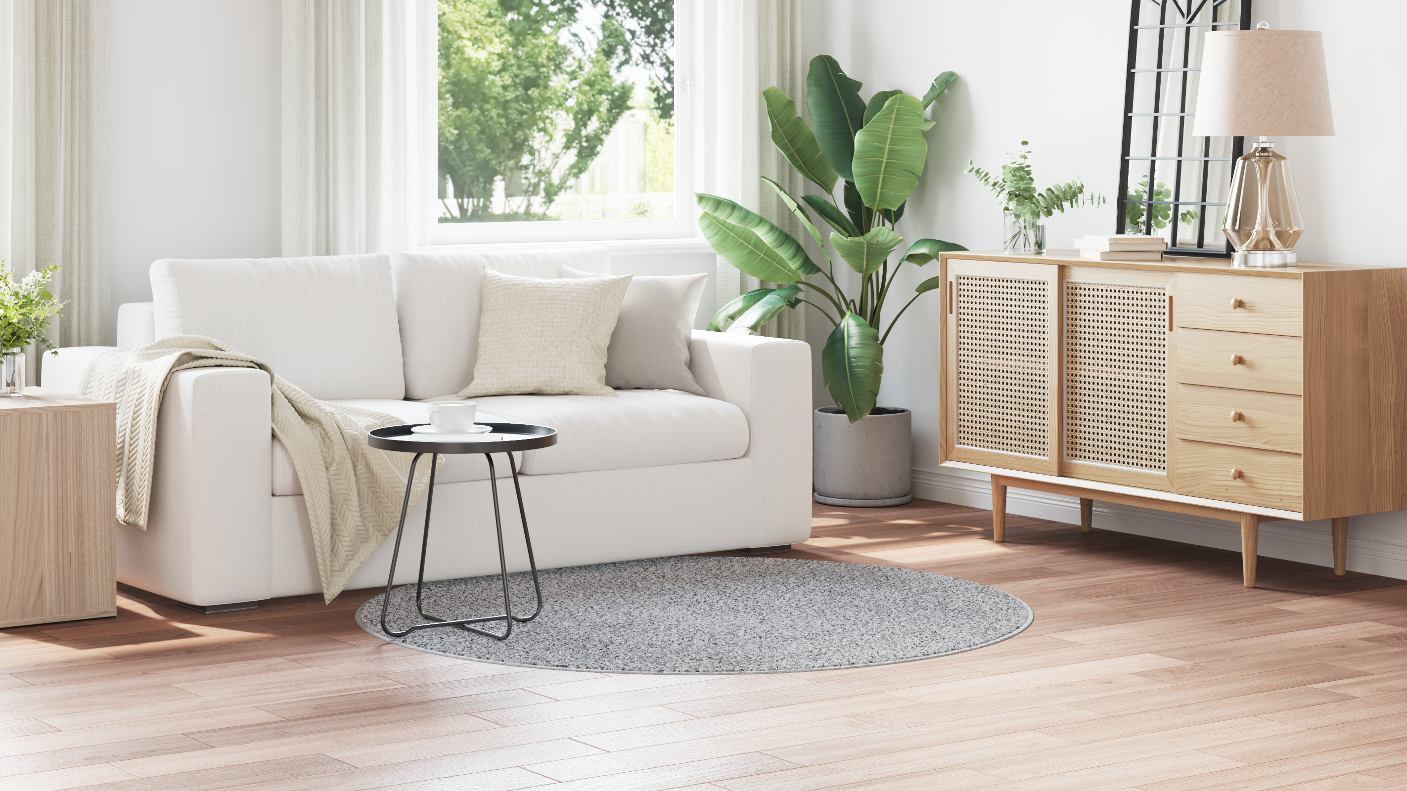 Shaggy Rug with Latex Backing Grey ø160 cm - Image 4