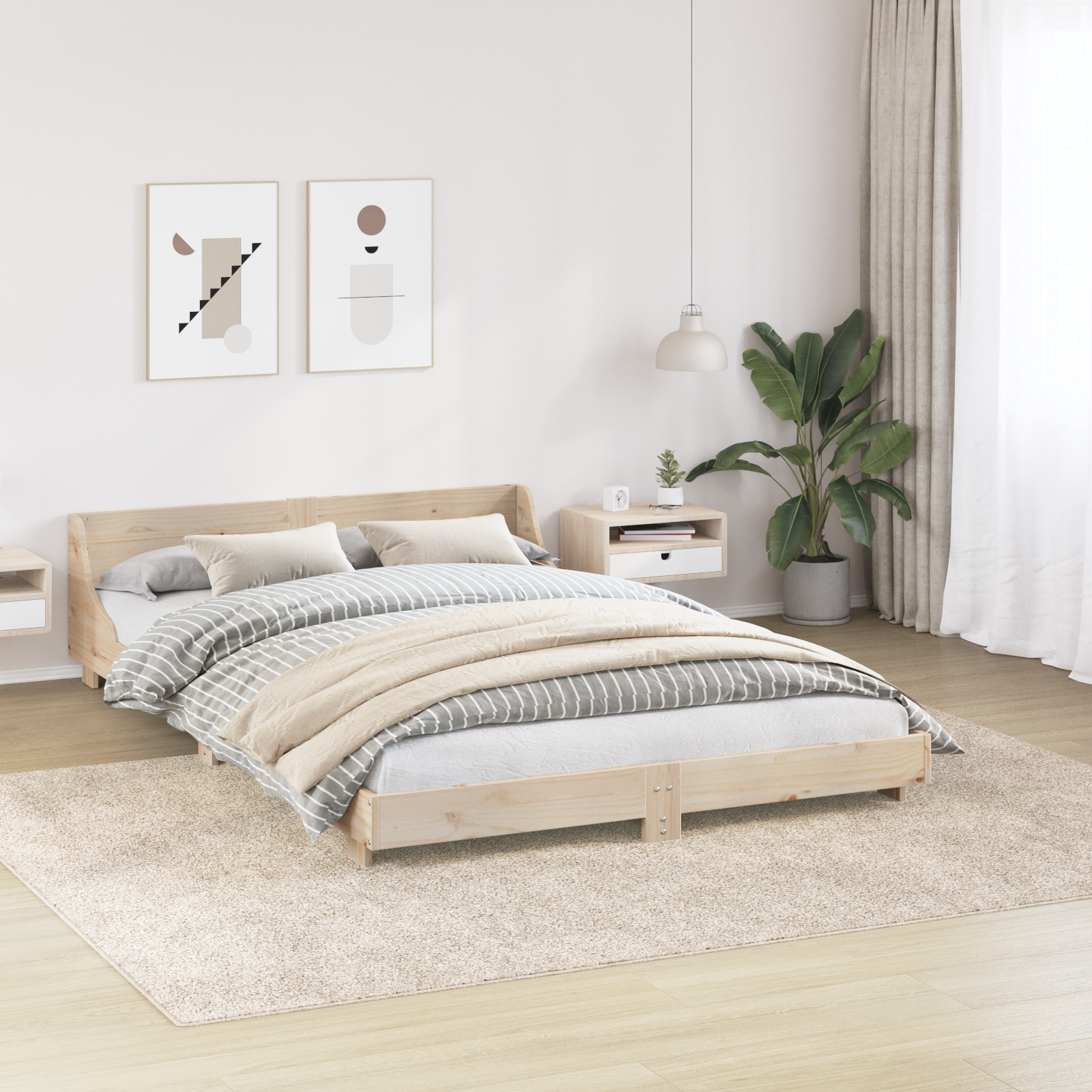 Thumbnail - vidaXL Flauschiger Teppich mit Latexrücken Creme 240x340 cm