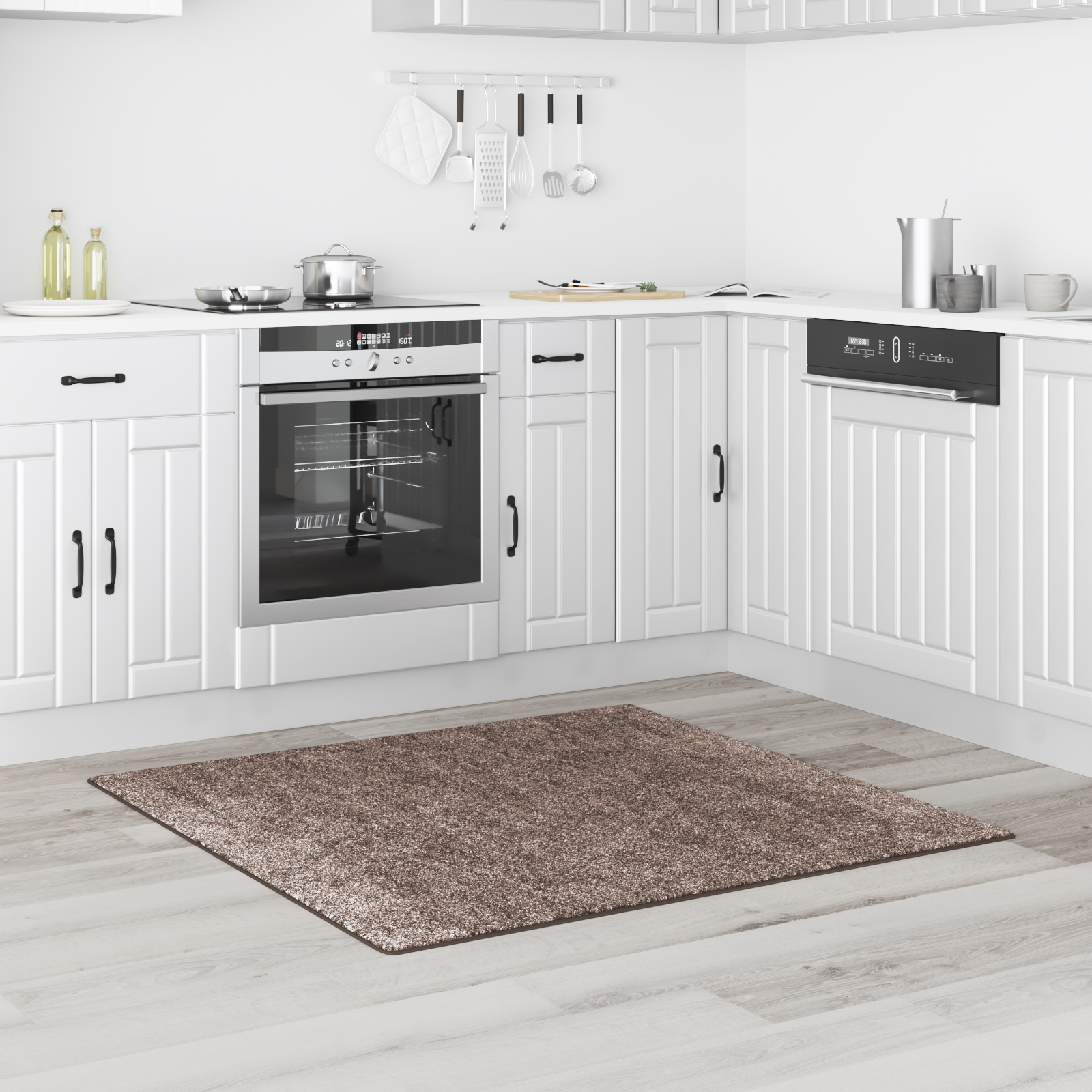 Shaggy Rug High Pile Brown 120x120 cm PP - Image 3