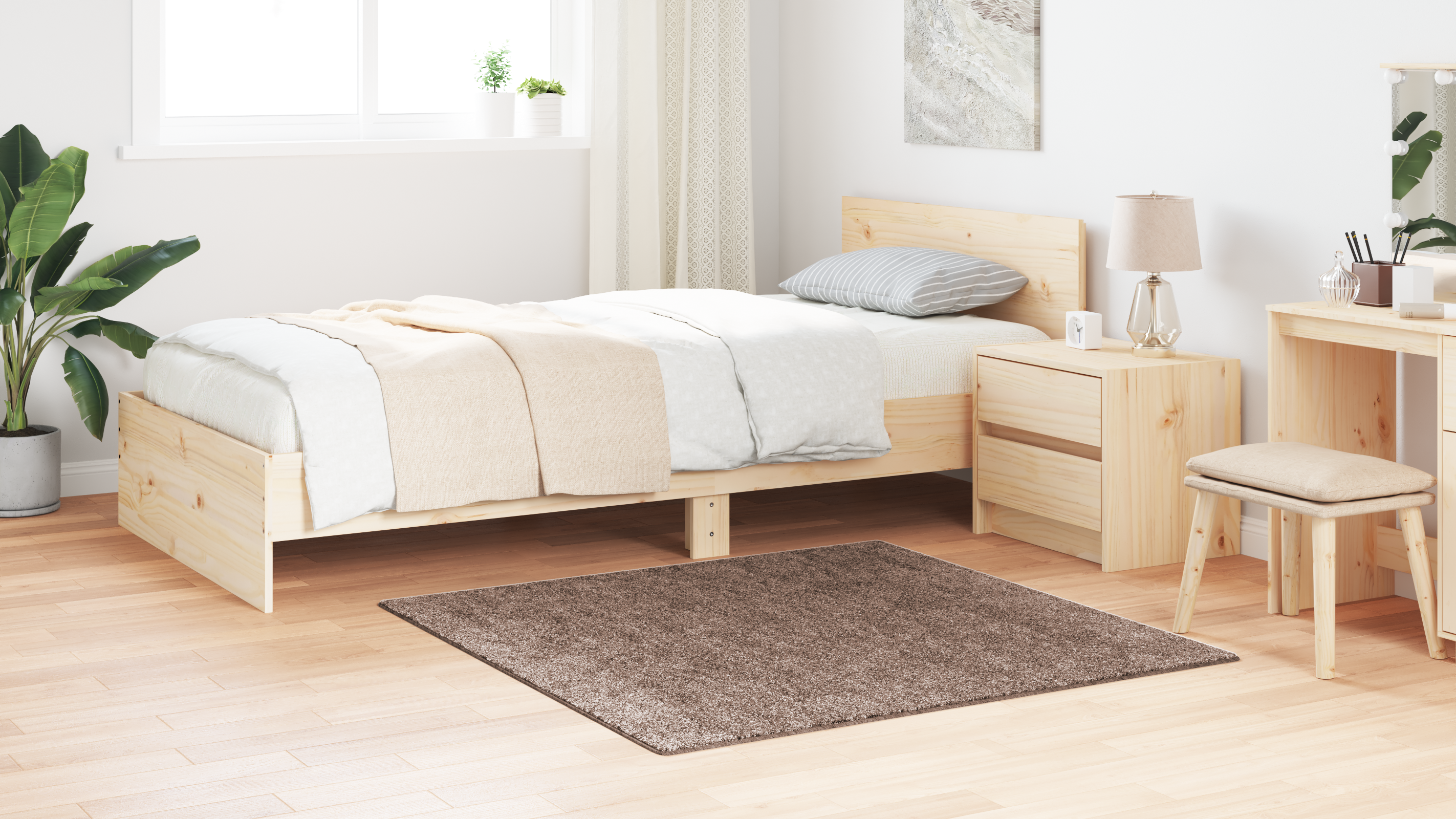 Shaggy Rug High Pile Brown 120x120 cm PP - Image 4