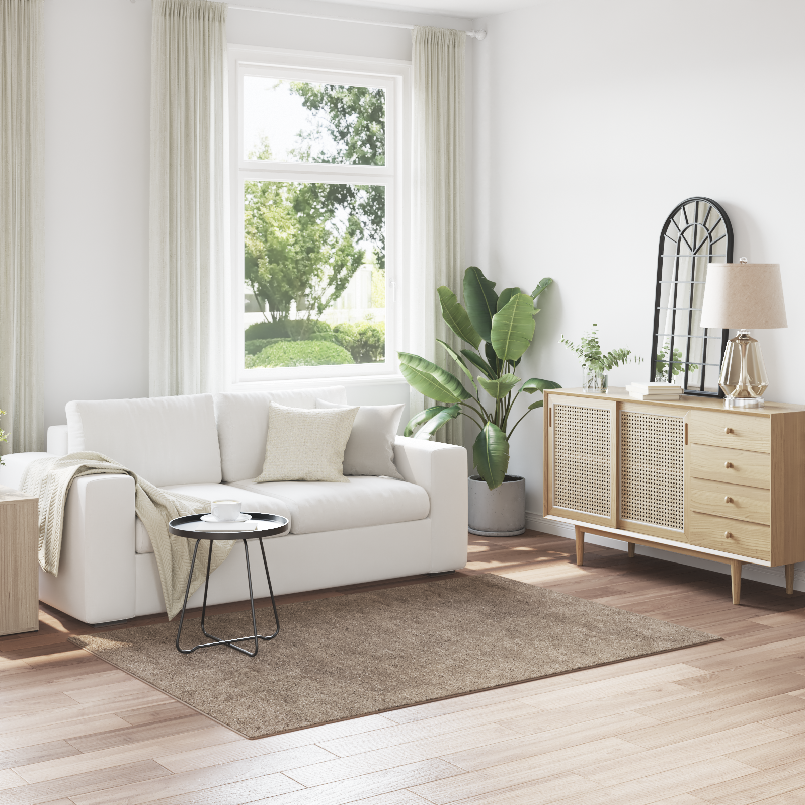Fluffy Tapijt met Latex Achterkant Bruin 140×200 cm