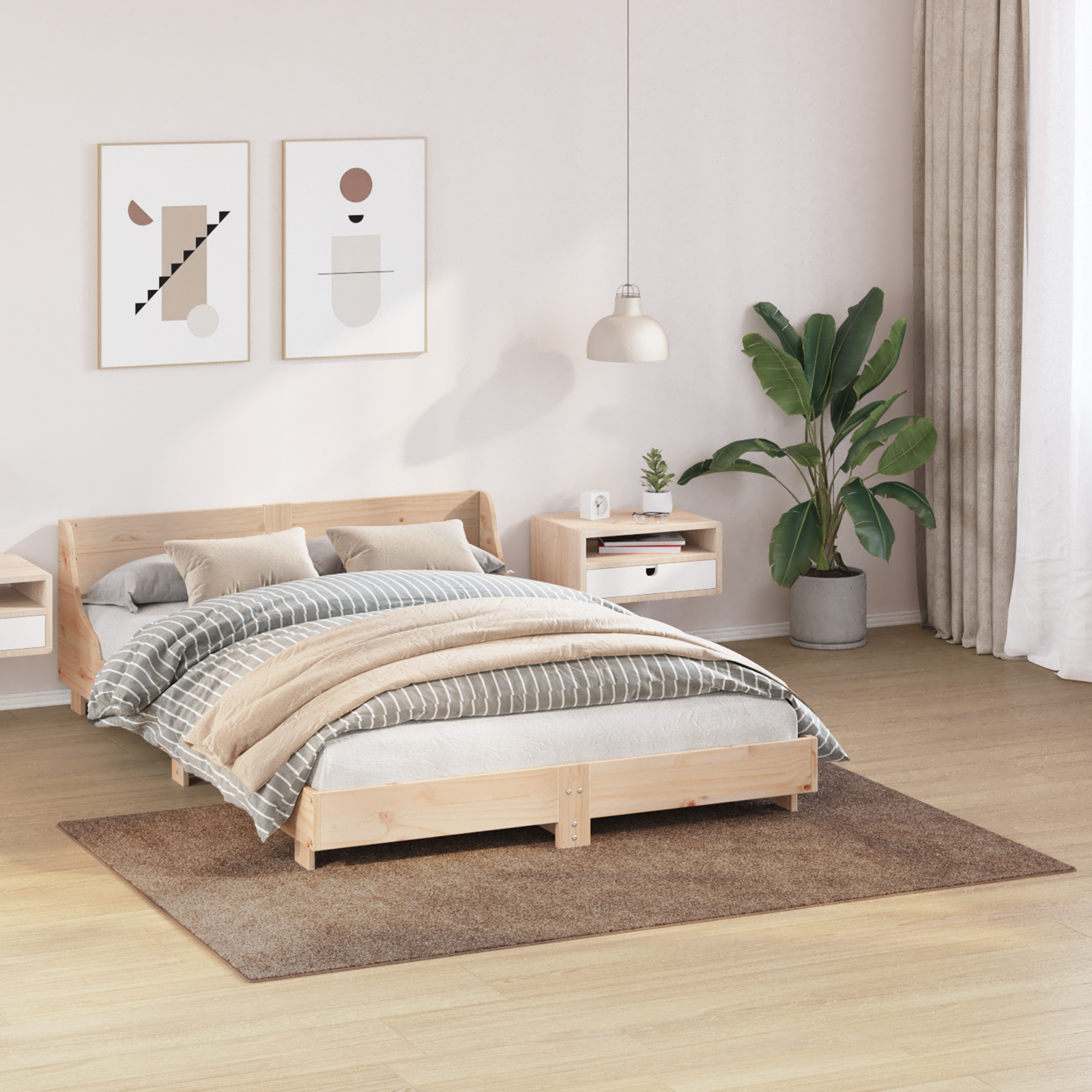 Flauschiger Teppich mit Latexrücken Braun 140x200 cm Teppich Brauner Teppich Mo - Zdjęcie 3 z 8