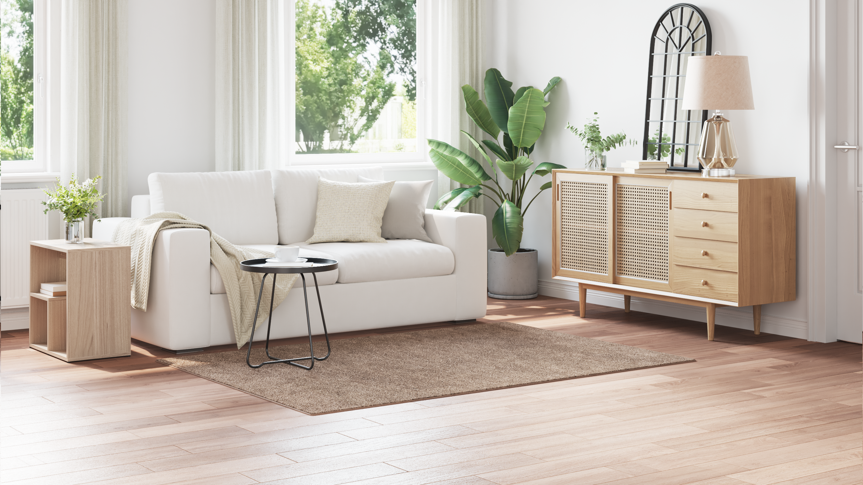Flauschiger Teppich mit Latexrücken Braun 140x200 cm Teppich Brauner Teppich Mo - Zdjęcie 4 z 8