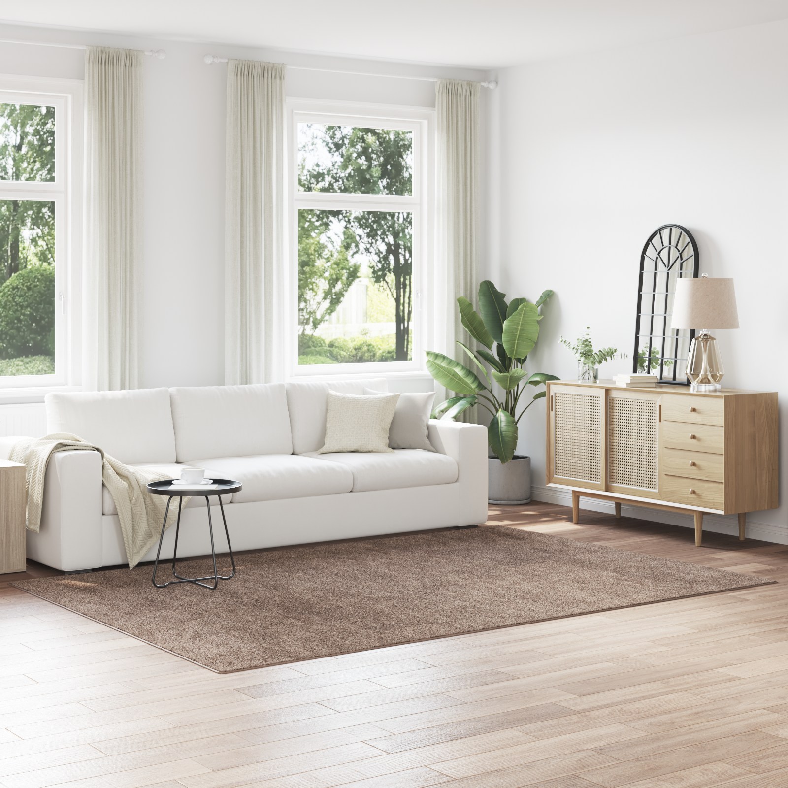 Schapenvacht Tapijt met Latex Onderkant Bruin 200×290 cm