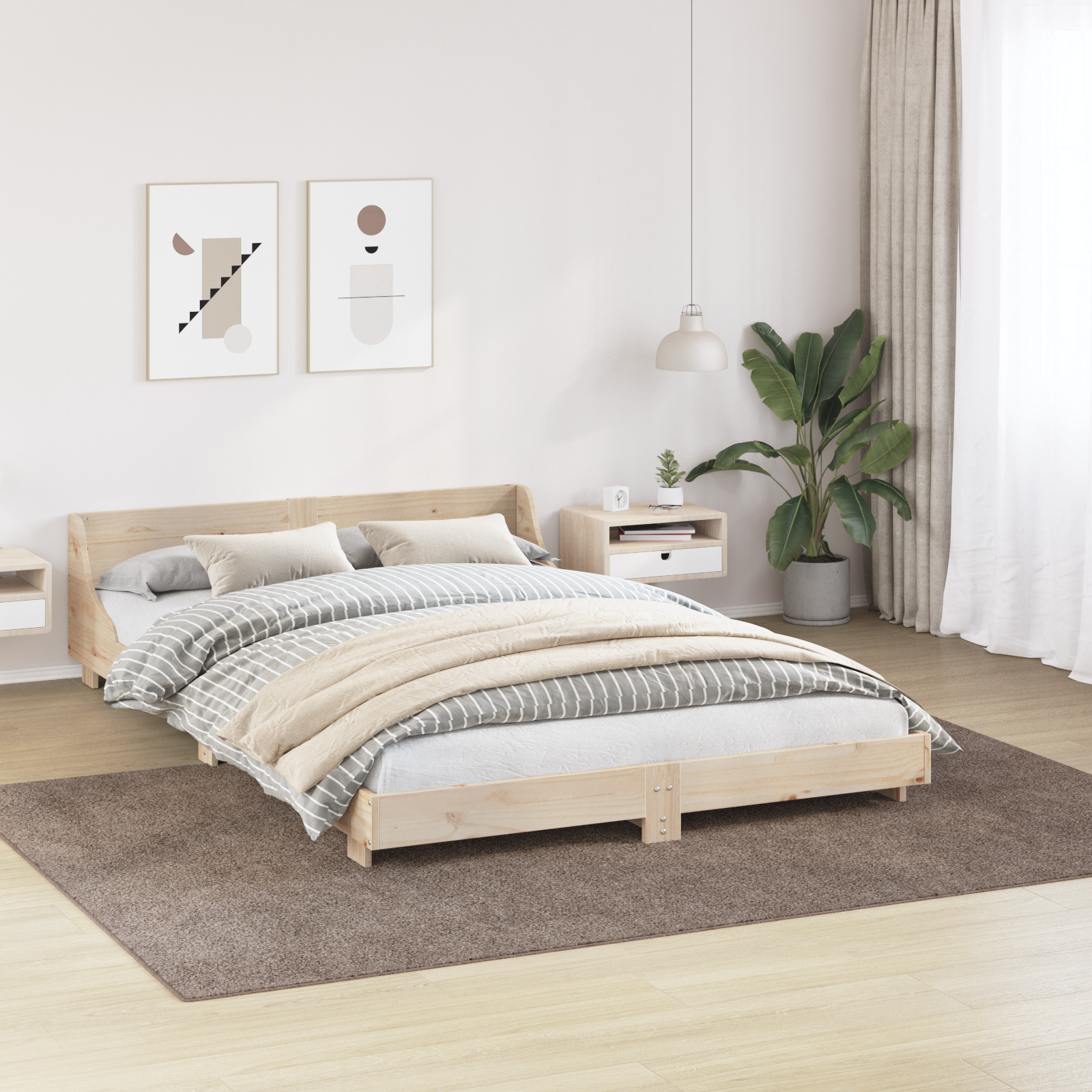 Shaggy Teppich mit Latexrücken Braun 200x290 cm Bereichsteppich Große Teppiche - Zdjęcie 3 z 8