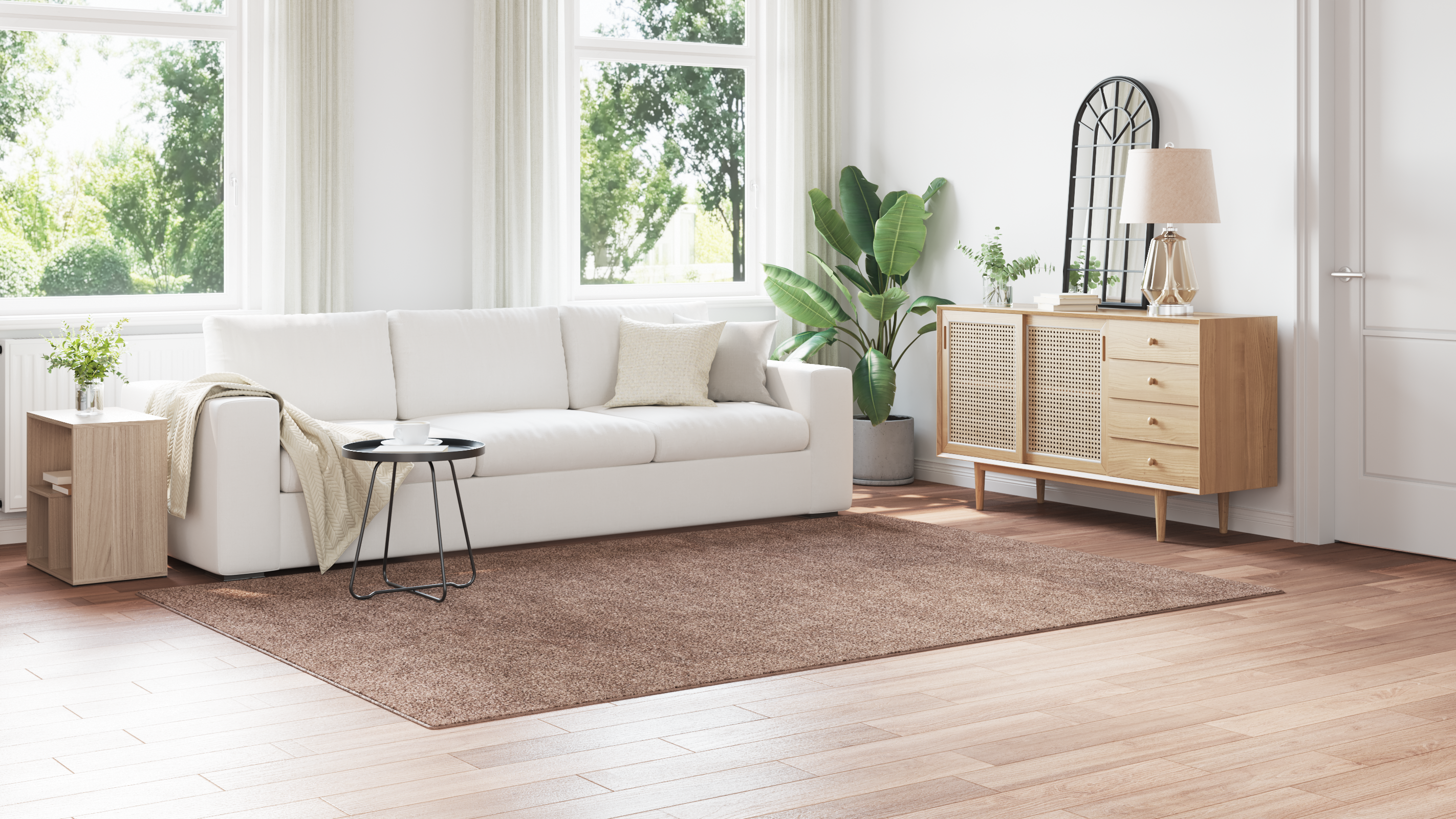 Shaggy Teppich mit Latexrücken Braun 200x290 cm Bereichsteppich Große Teppiche - Zdjęcie 4 z 8