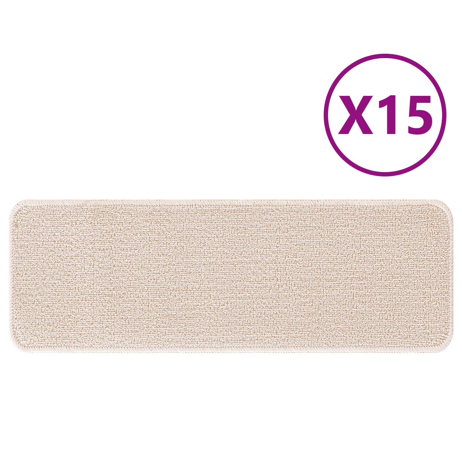 Thumbnail - vidaXL Stufenmatten mit Latexrücken Creme 25x60 cm